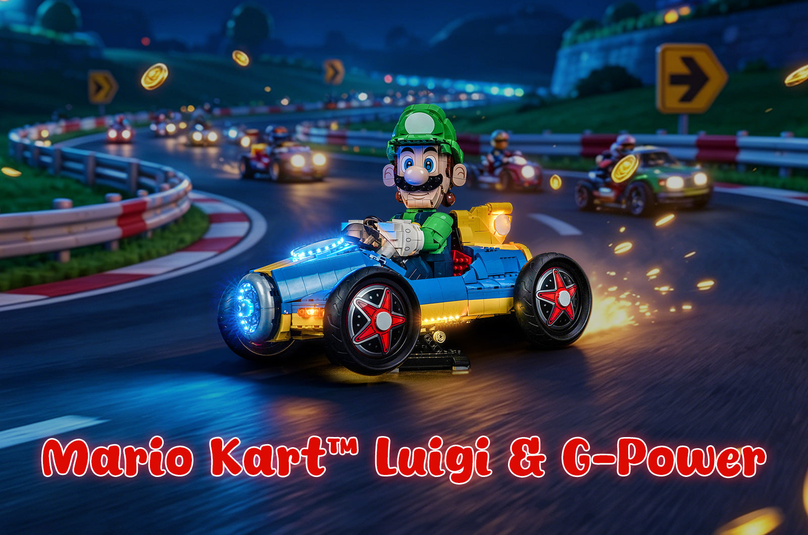 BrickBling Light Kit for LEGO 72050 Mario Kart™ – Luigi & G-Power