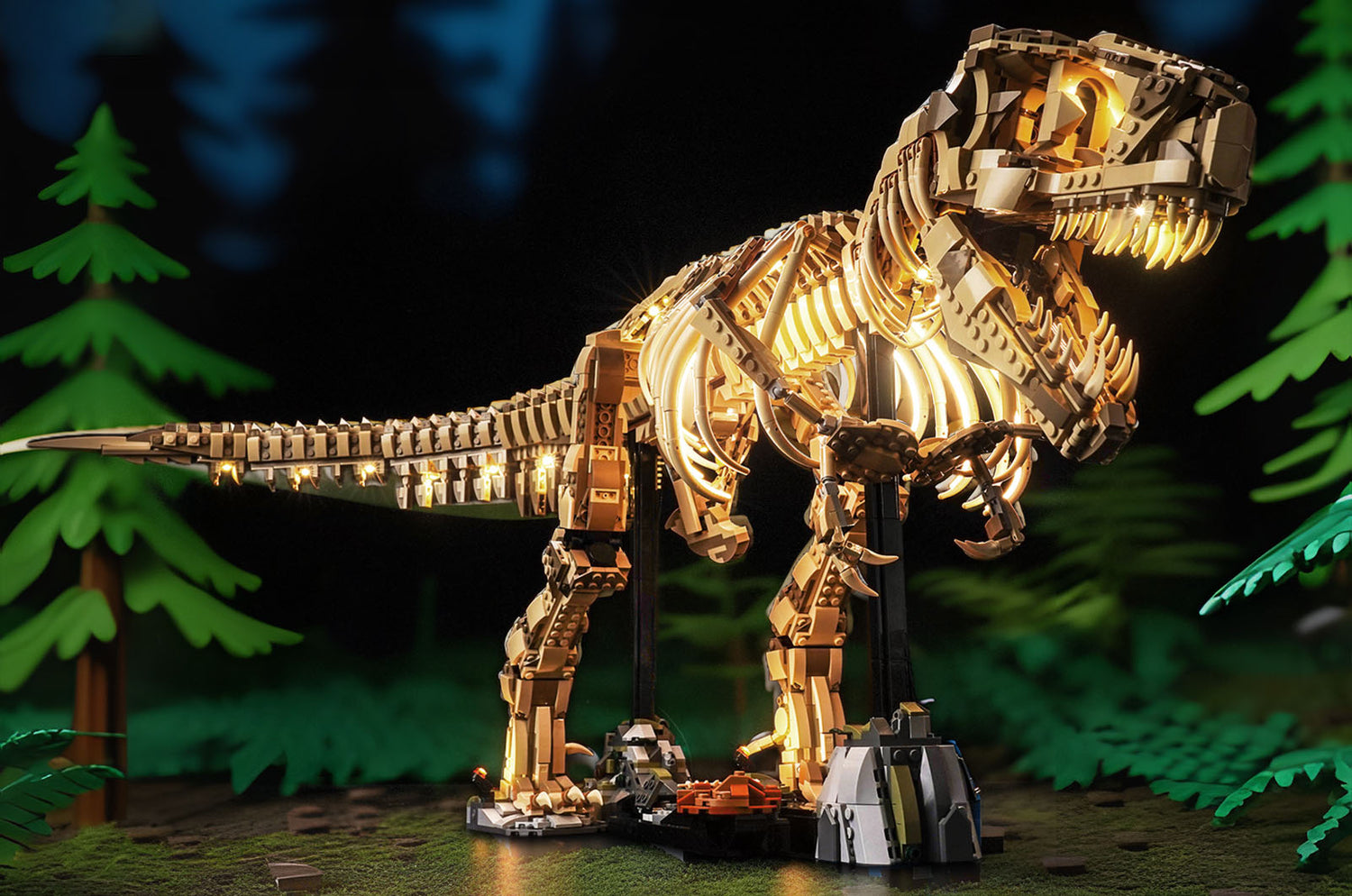 Illuminate Your LEGO Dinosaur Fossils: Tyrannosaurus Rex 76968 with BrickBling Light Kit