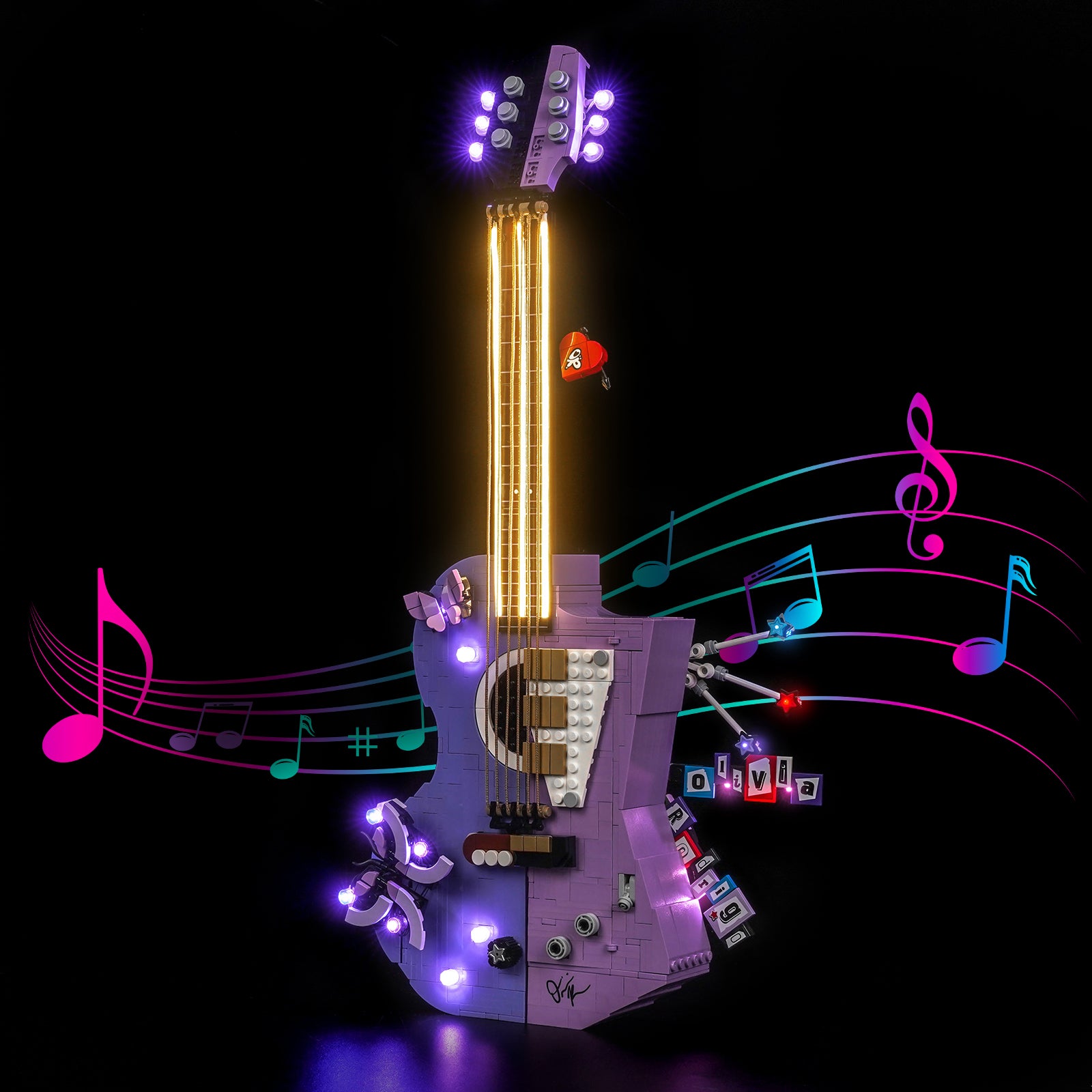 Kit d'éclairage BrickBling pour LEGO Guitare double d'Olivia Rodrigo 43031