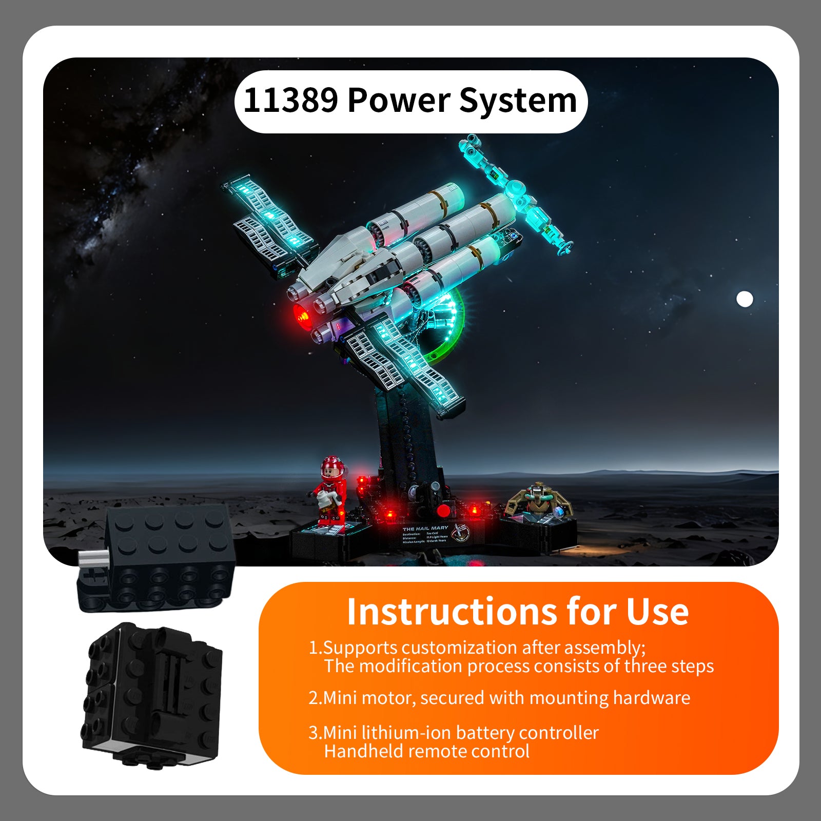 BrickBling Power System Kit für LEGO Icons Project Hail Mary 11389