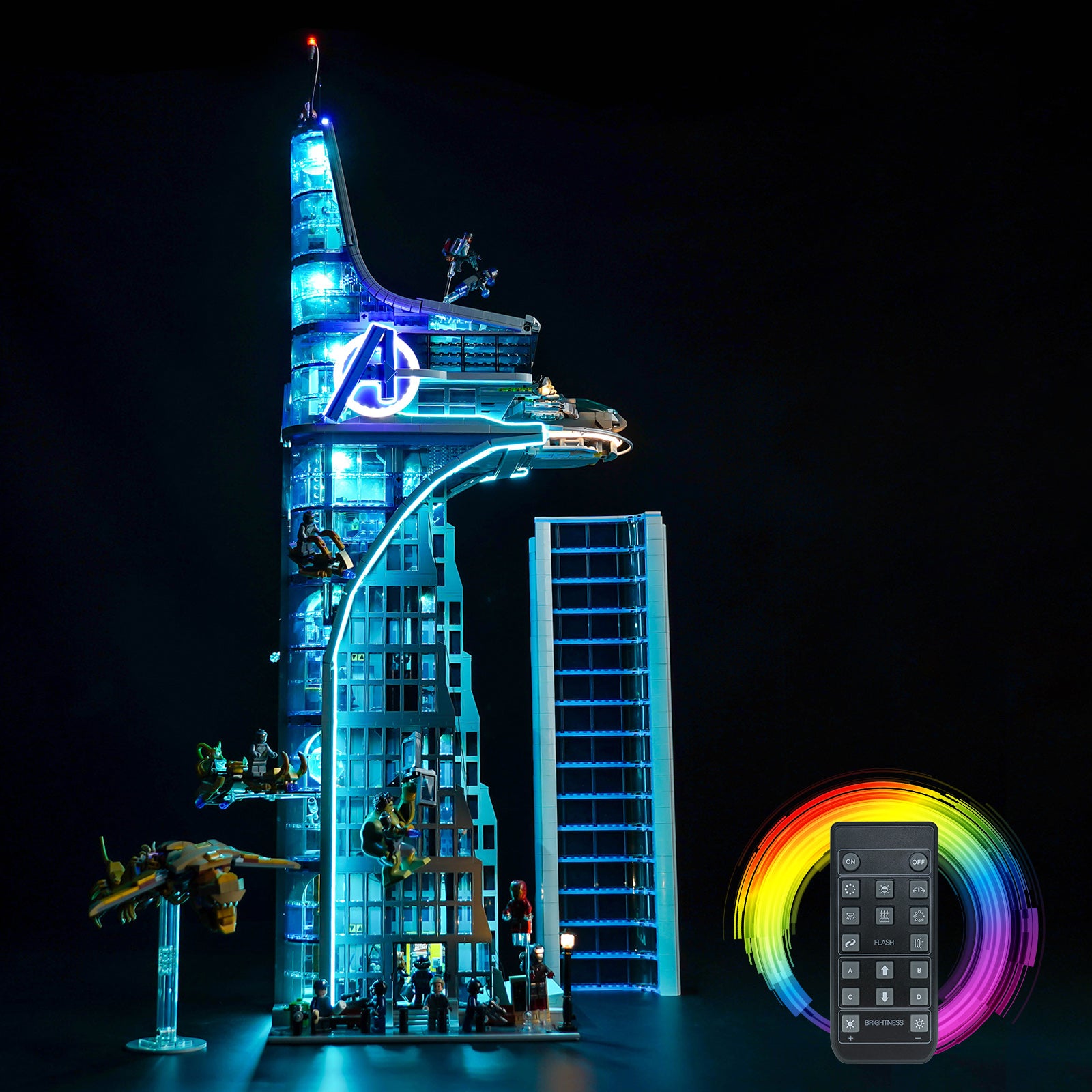 BrickBling Light Kit for LEGO Marvel Avengers Tower 76269 GC Remote Control Version