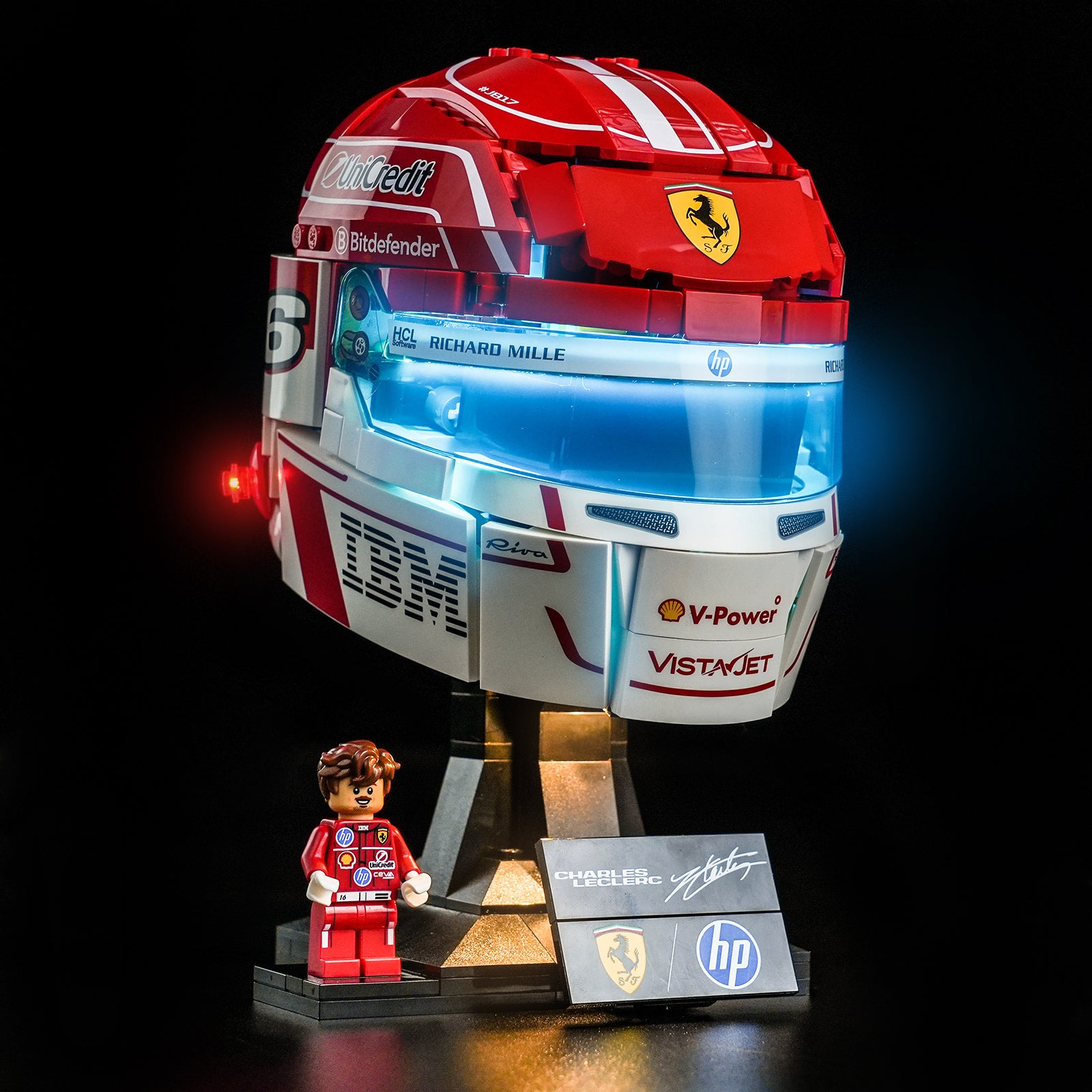BrickBling Light Kit for LEGO Editions Scuderia Ferrari HP Charles Leclerc Helmet 43014