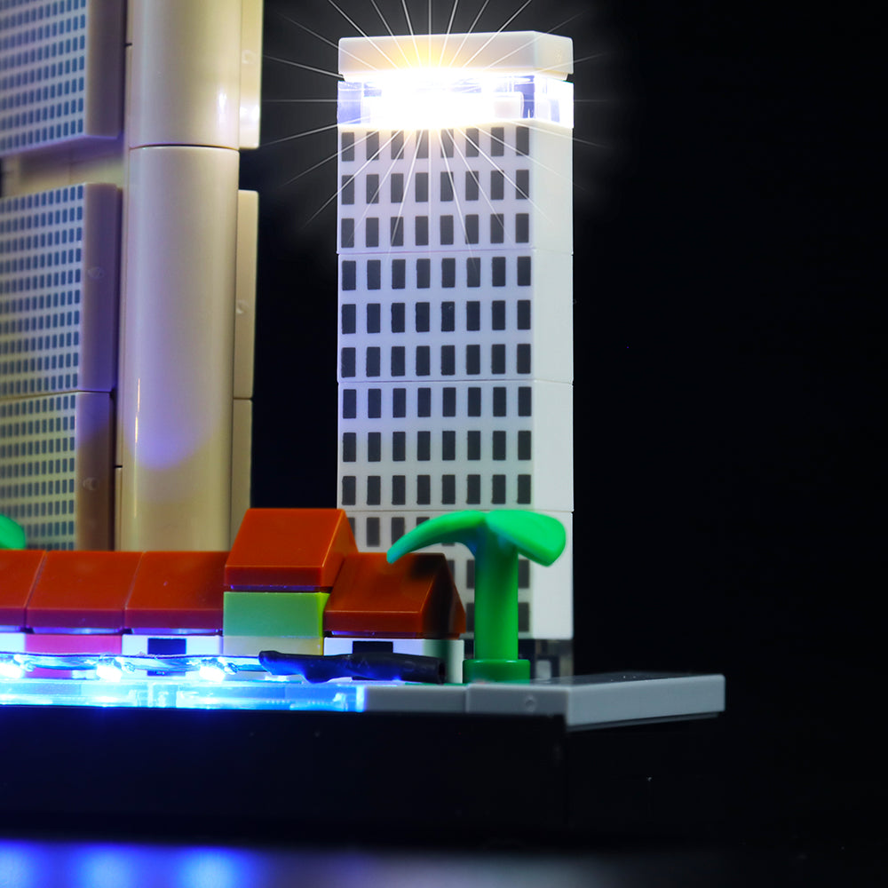 Kit d'éclairage BrickBling pour LEGO Skyline Series Singapour 21057