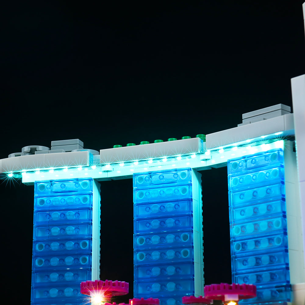 Kit d'éclairage BrickBling pour LEGO Skyline Series Singapour 21057