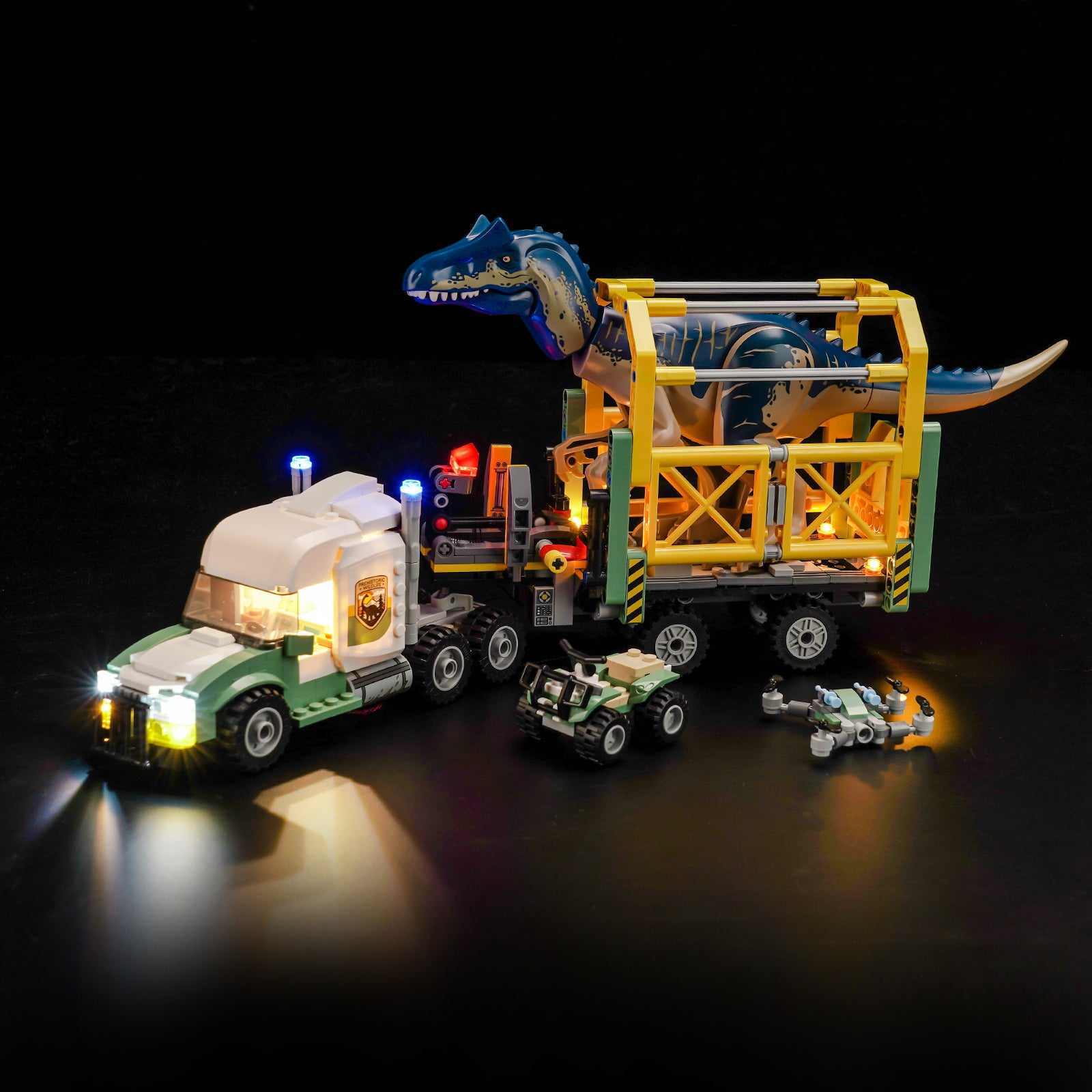 BrickBling Light Kit for LEGO Dinosaur Missions: Allosaurus Transport Truck 76966