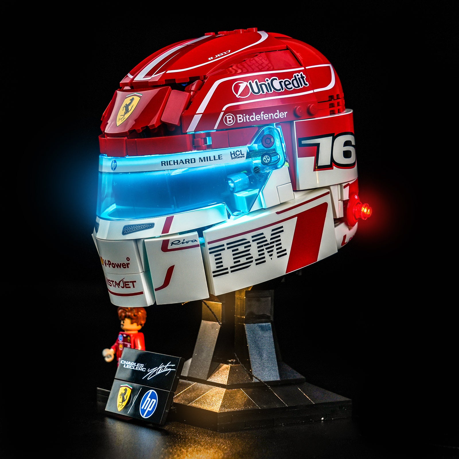 BrickBling Light Kit for LEGO Editions Scuderia Ferrari HP Charles Leclerc Helmet 43014