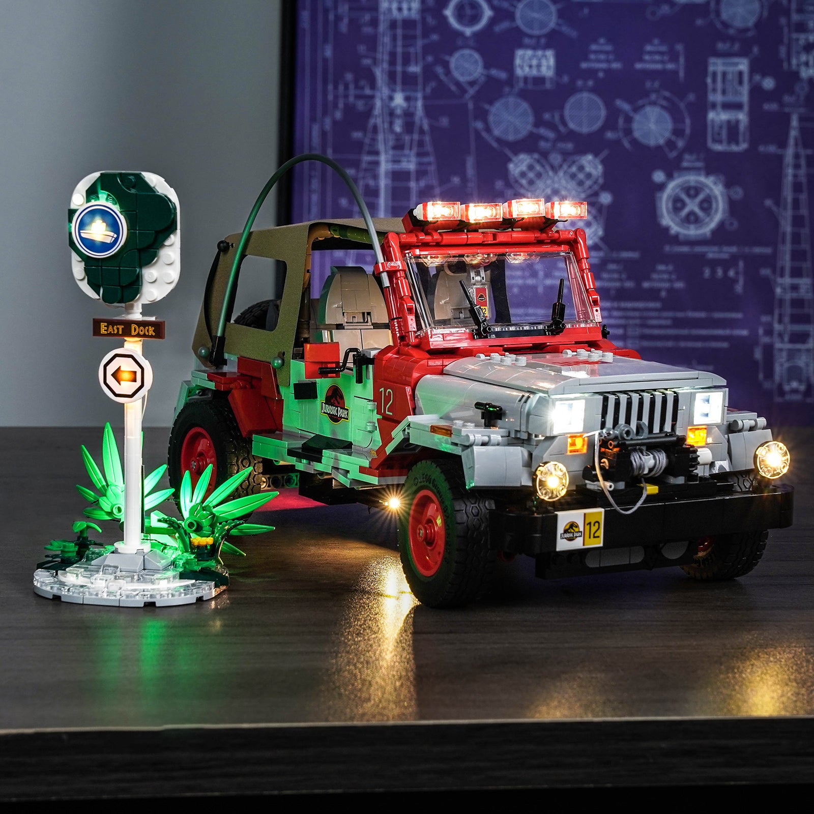 BrickBling Light Kit for LEGO Jurassic World Jurassic Park Jeep® Wrangler 77984