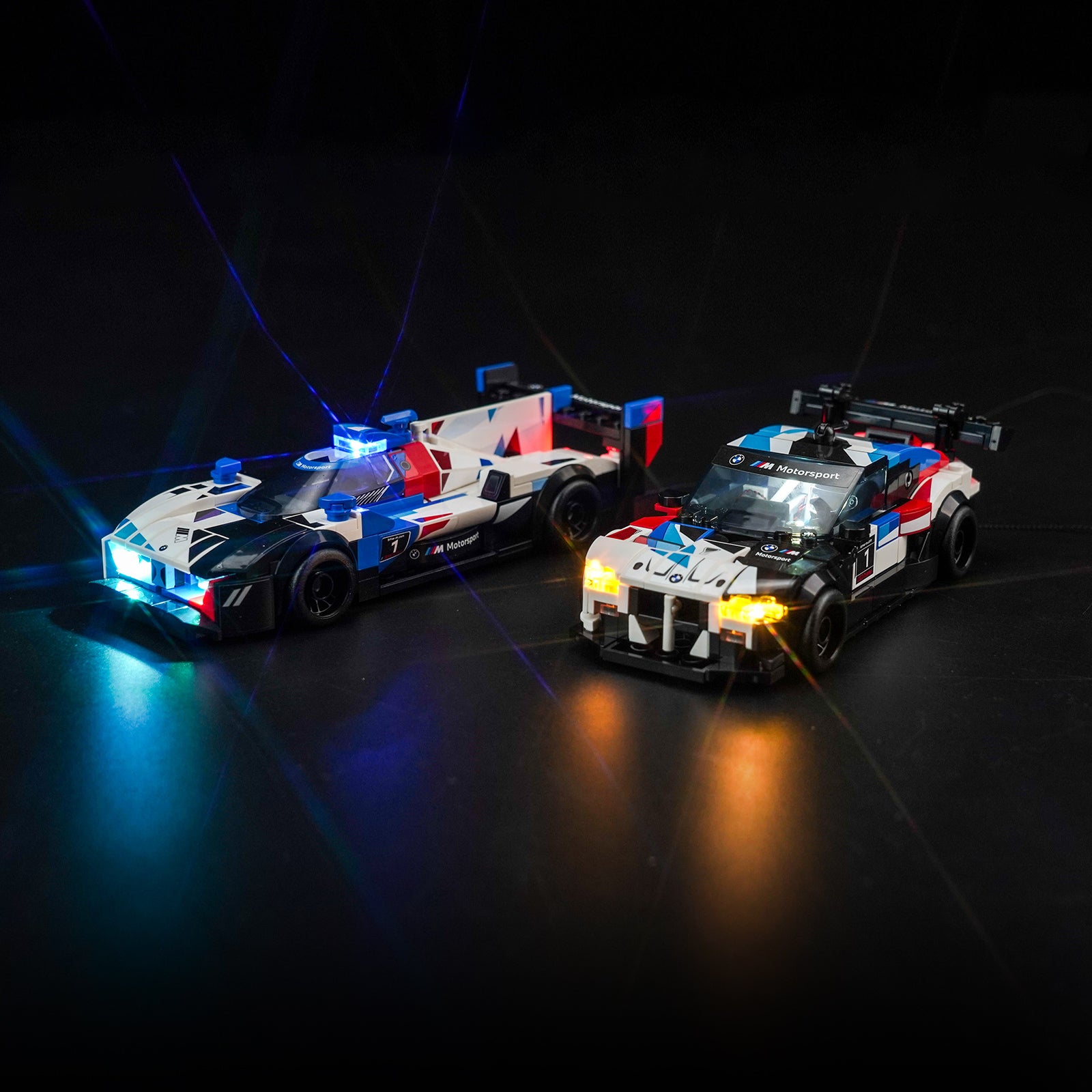 Kit d'éclairage BrickBling pour voitures de course LEGO Speed Champions BMW M4 GT3 et BMW M Hybrid V8 76922
