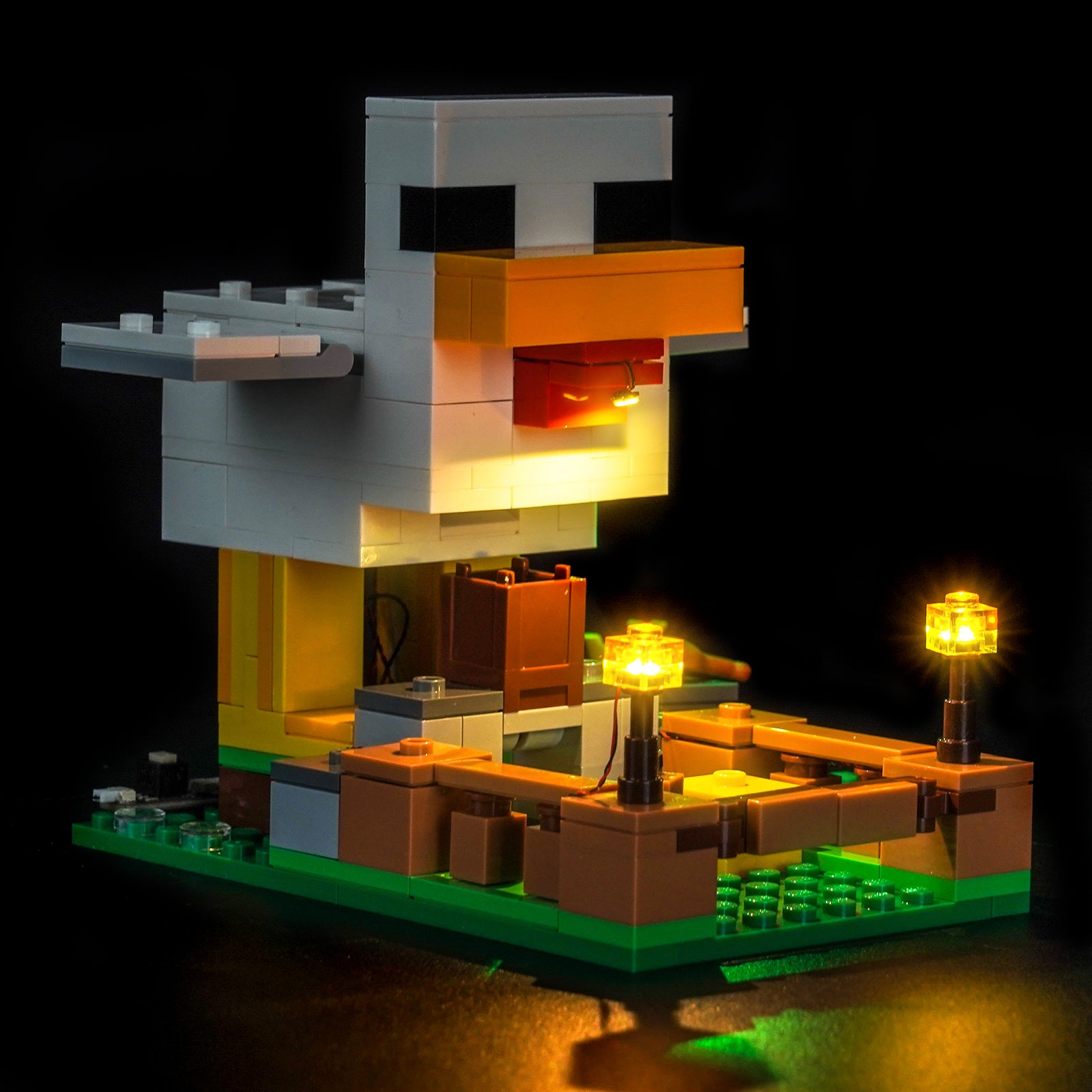 Kit d'éclairage BrickBling pour ferme de poulets LEGO Minecraft 21585