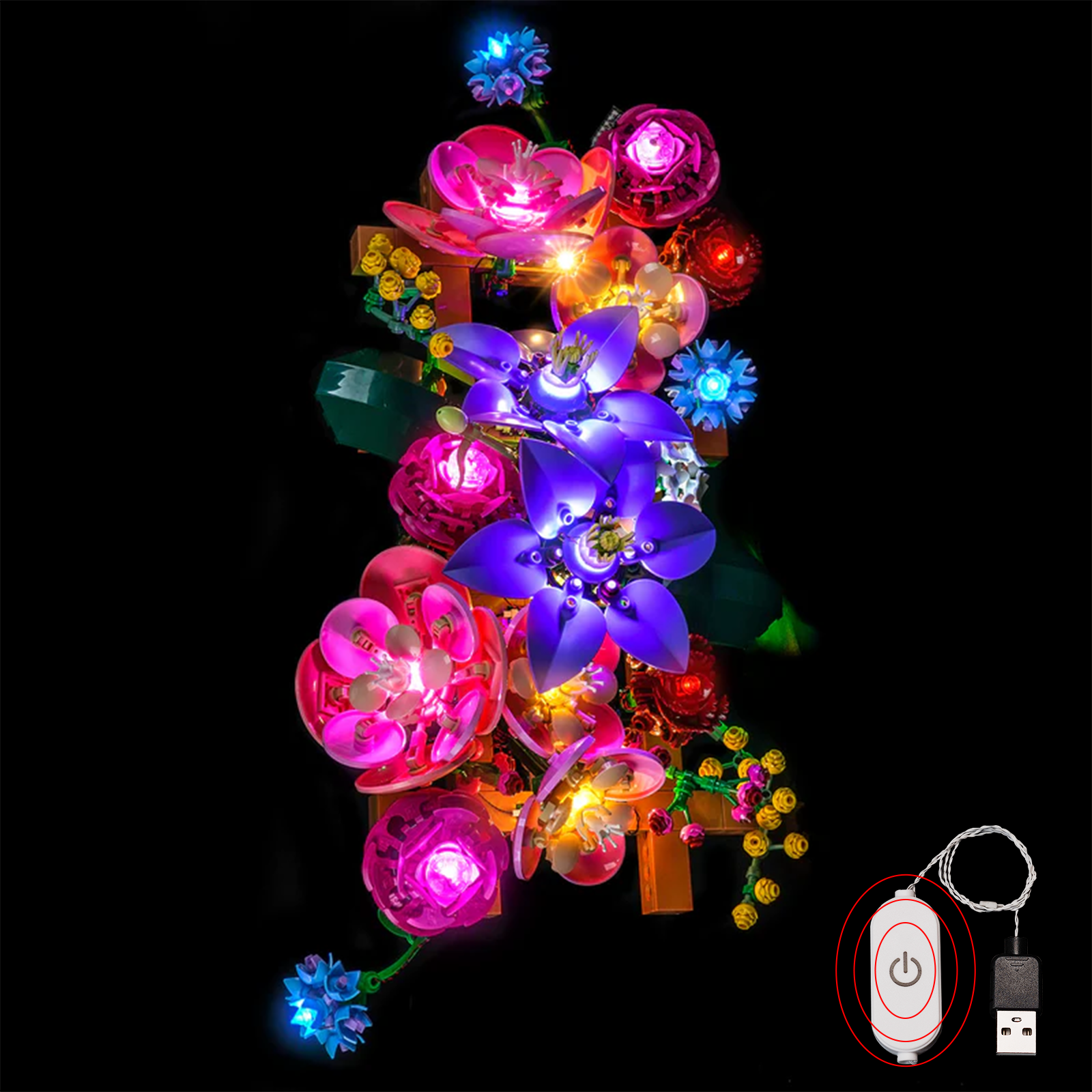 LED Light Kit for LEGO The Botanical Collection Flower Wall 11503