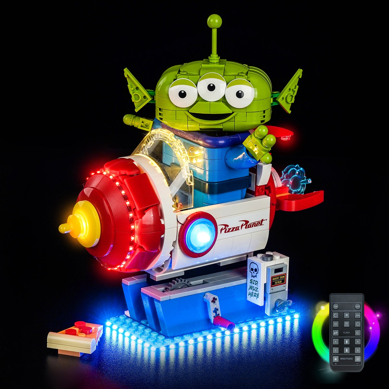 BrickBling Light Kit for LEGO Disney Alien with Pizza Planet Rocket Ride 43307