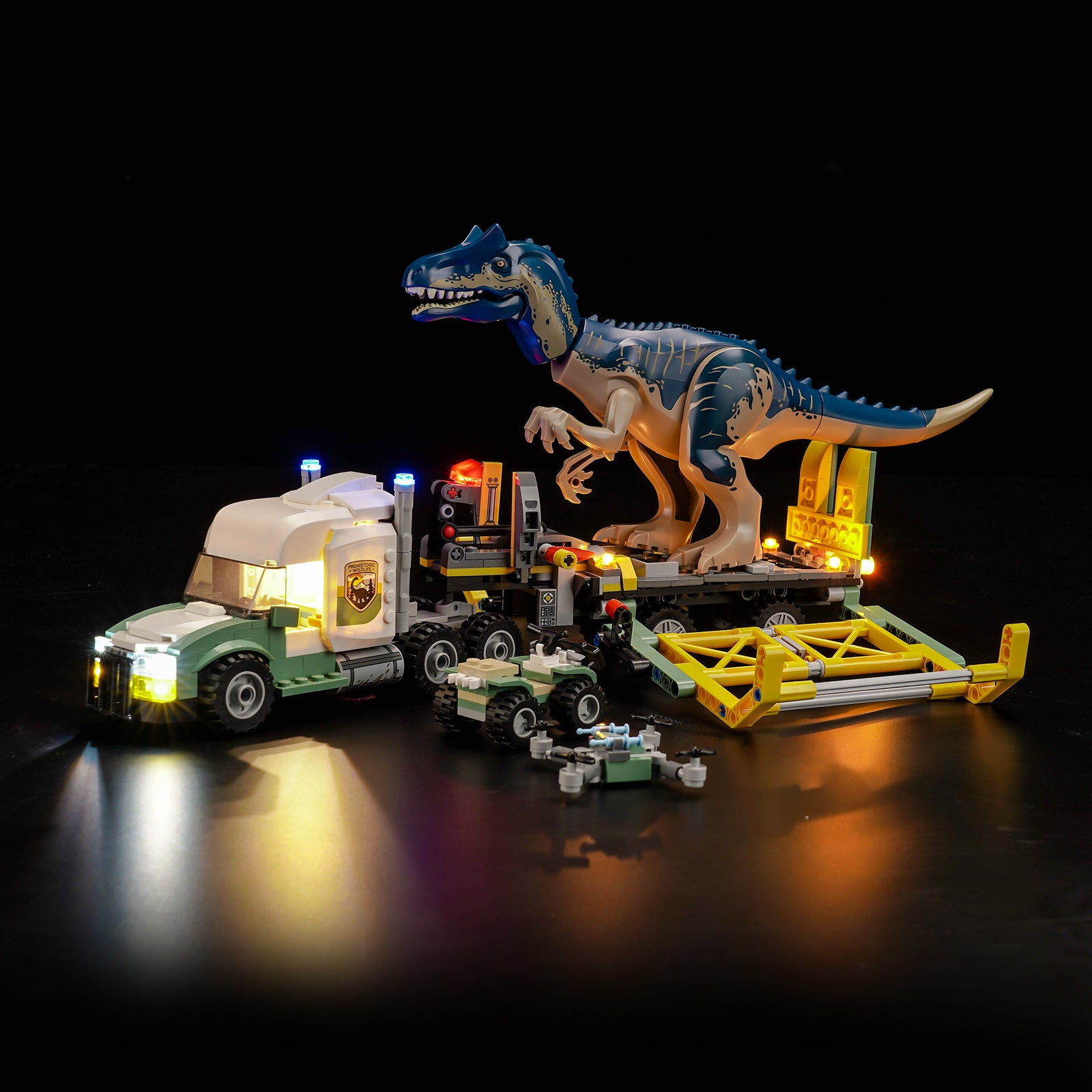 BrickBling Light Kit for LEGO Dinosaur Missions: Allosaurus Transport Truck 76966