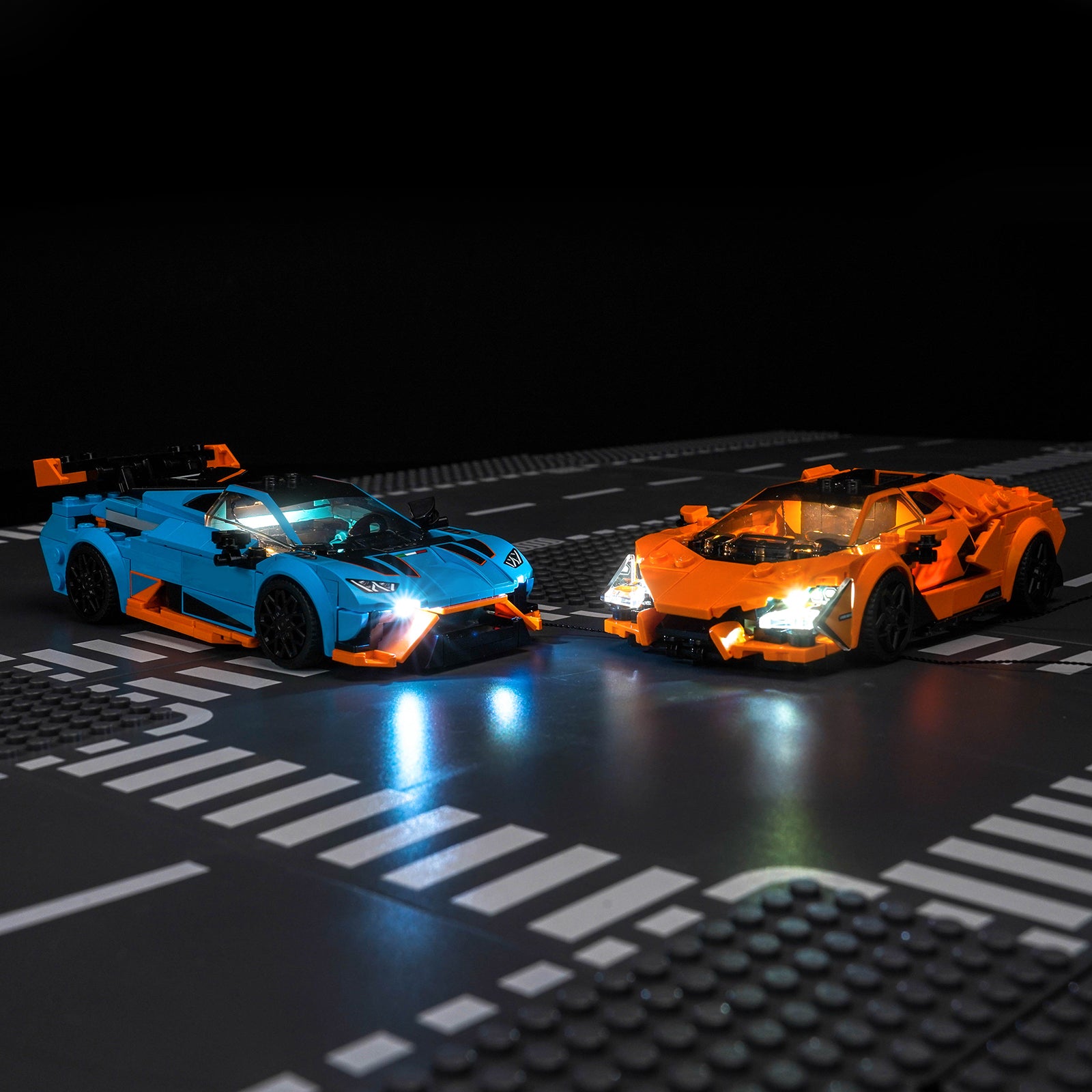 BrickBling Lichtset für LEGO Speed Champions Lamborghini Revuelto & Huracán STO 77238