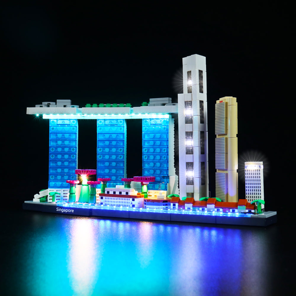 Kit d'éclairage BrickBling pour LEGO Skyline Series Singapour 21057