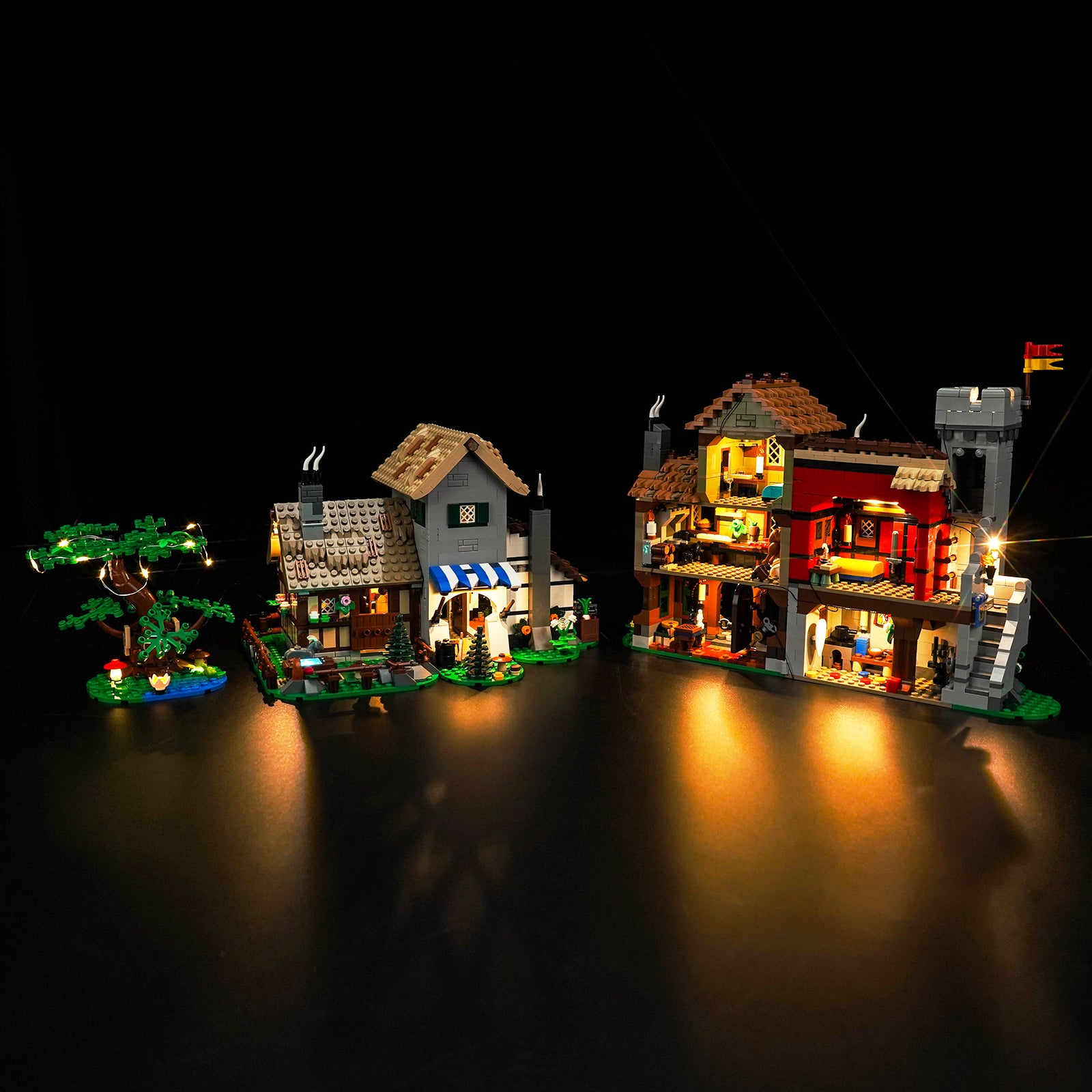 BrickBling Light Kit for LEGO Icons Medieval Town Square 10332