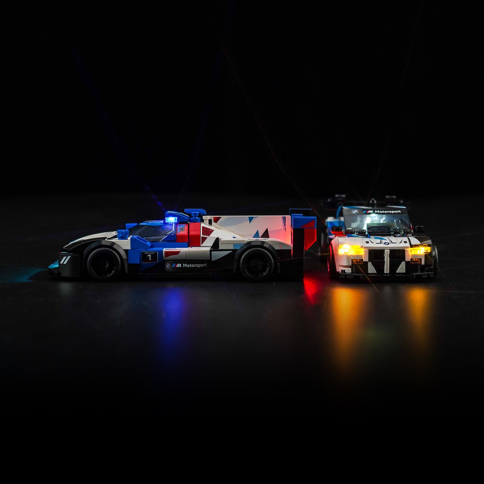 Kit d'éclairage BrickBling pour voitures de course LEGO Speed Champions BMW M4 GT3 et BMW M Hybrid V8 76922