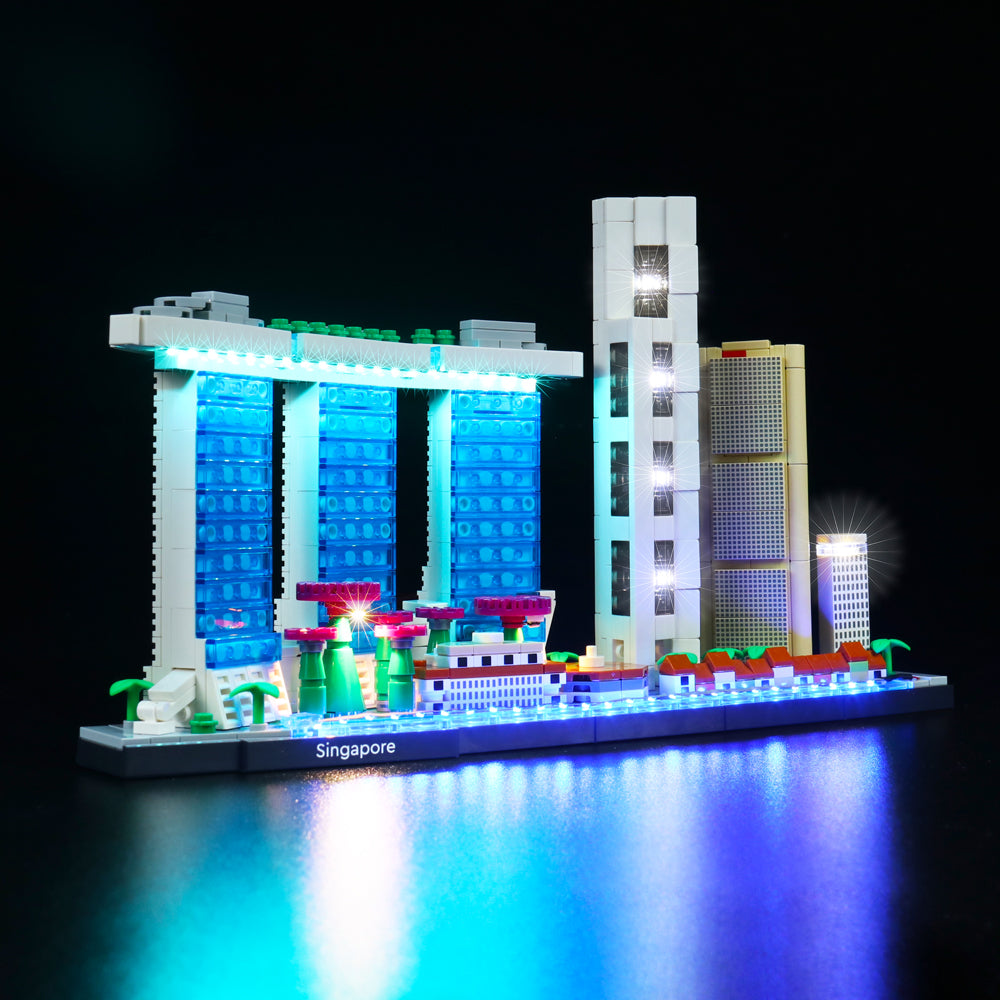 Kit d'éclairage BrickBling pour LEGO Skyline Series Singapour 21057