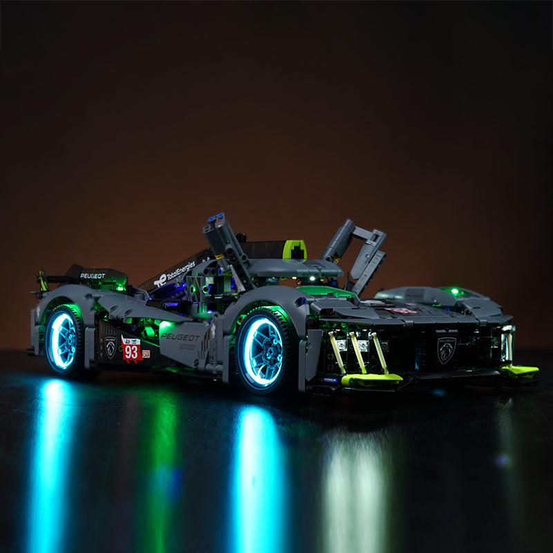BrickBling Light Kit for LEGO Technic Peugeot 9X8 24H Le Mans Hybrid Hypercar 42156
