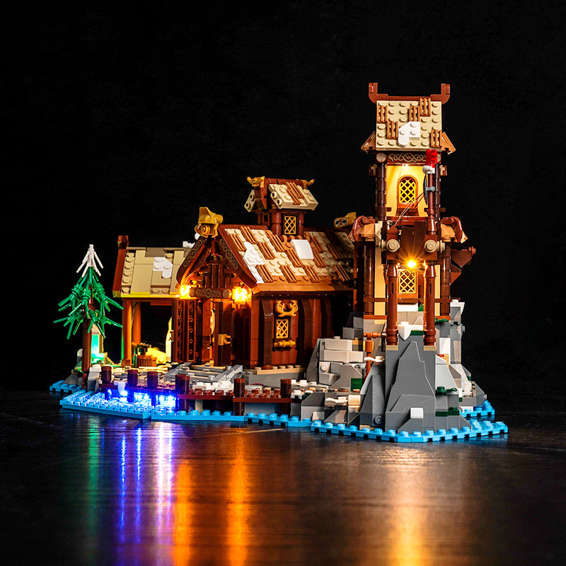 BrickBling Lichtset für LEGO Wikingerdorf 21343