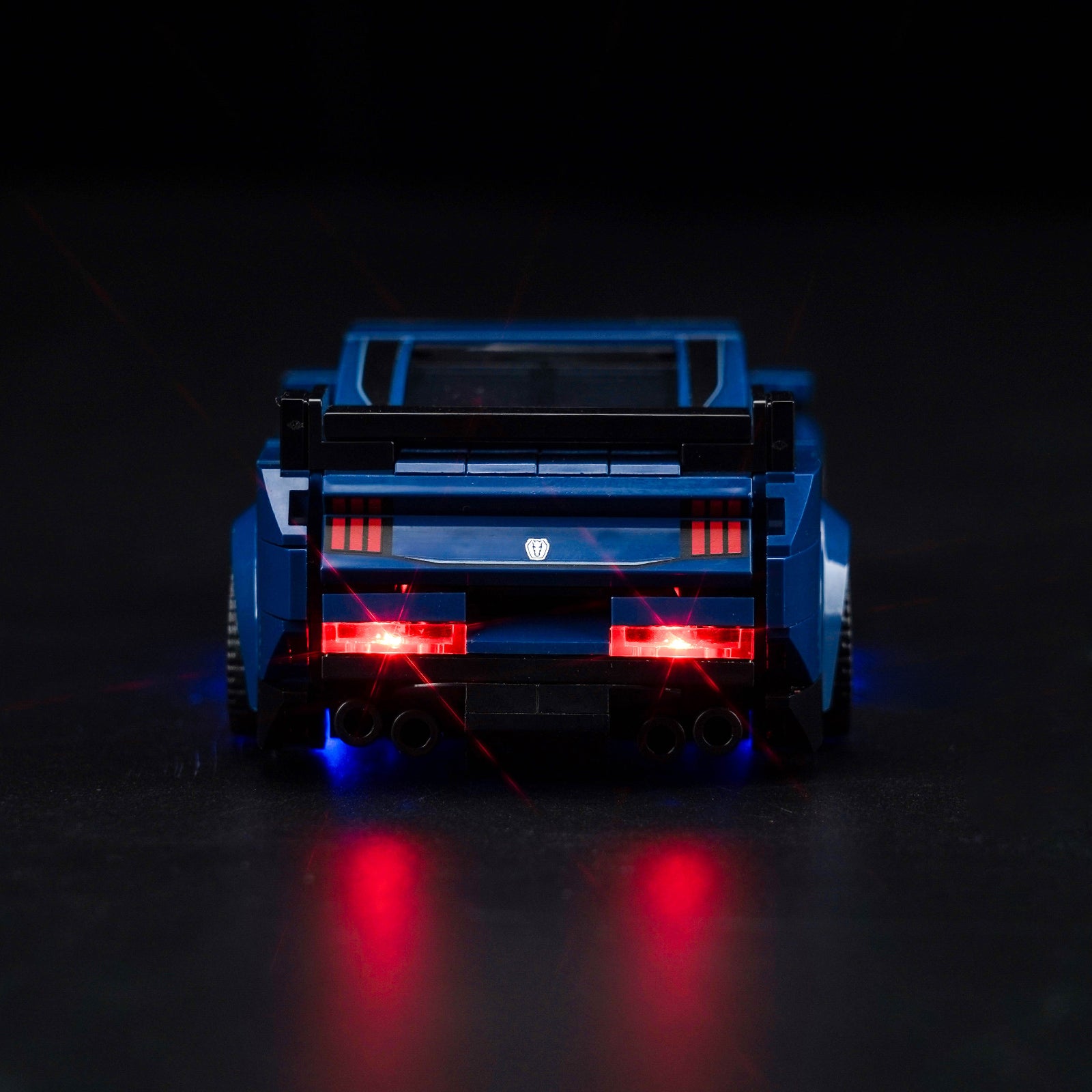 Partial Detail Display of BrickBling Light Kit for LEGO Speed Champions Ford Mustang Dark Horse Sports Car 76920