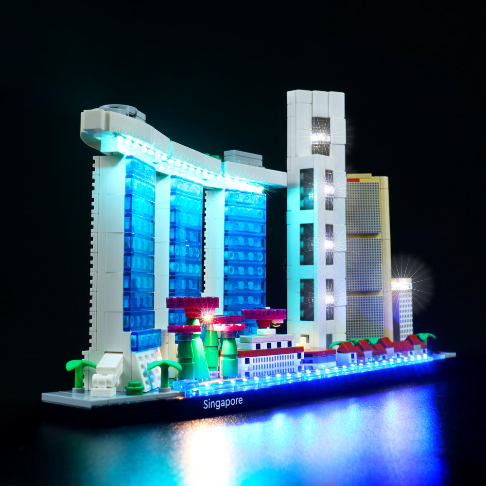 Kit d'éclairage BrickBling pour LEGO Skyline Series Singapour 21057