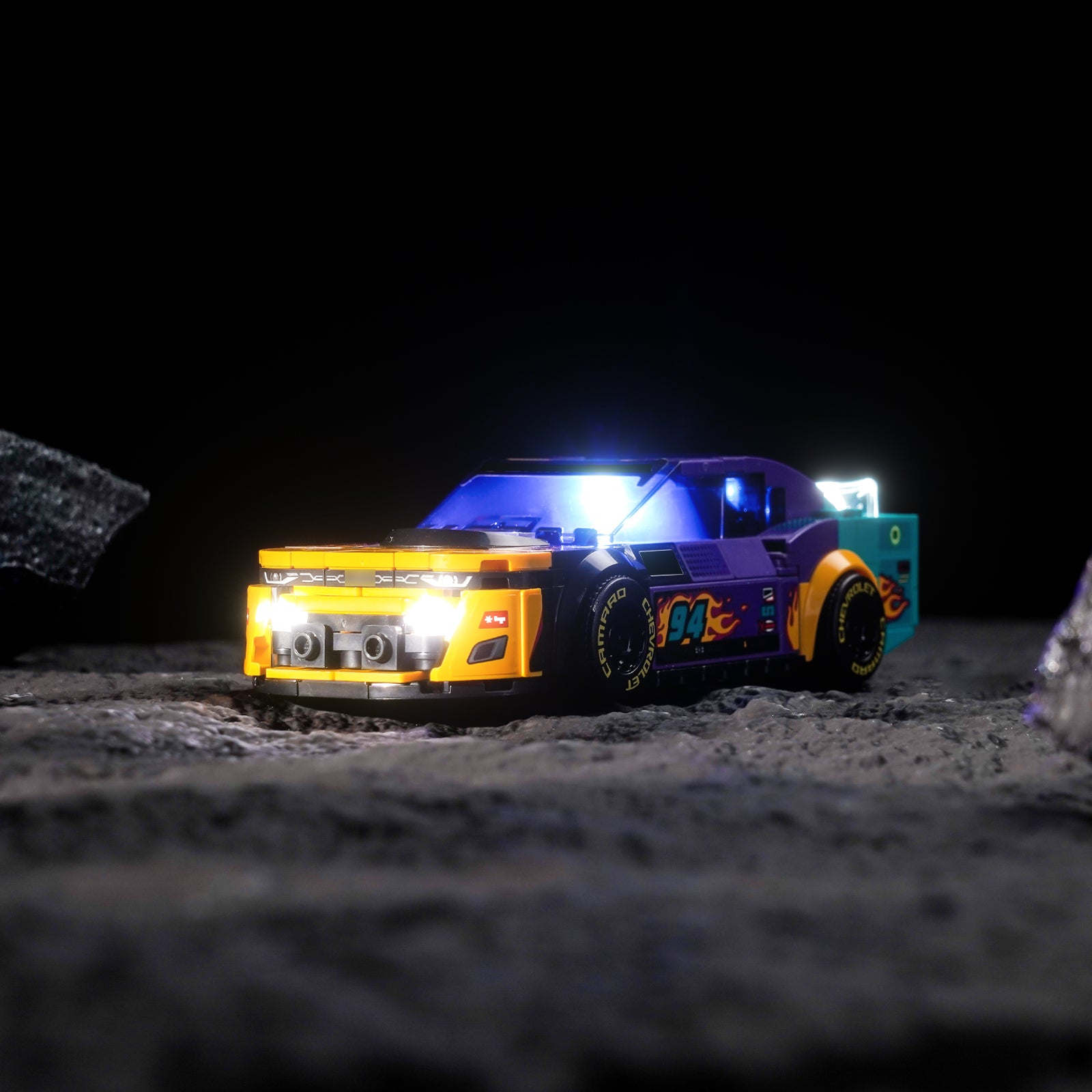 BrickBling's LEGO Speed Champions NASCAR® Next-Generation Chevrolet Camaro ZL1 76935 Lighting Kit turns your building experience into a dazzling feast, enhancing the sleek lines and dynamic features of the next-generation Chevrolet Camaro ZL1. This NASCAR toy model car features realistic features, including a rear spoiler, front grille, hood, headlights and wheels, as well as authentic Camaro, Cup Series and NASCAR logos, all of which highlight exquisite craftsmanship and forward-looking aesthetics. Our