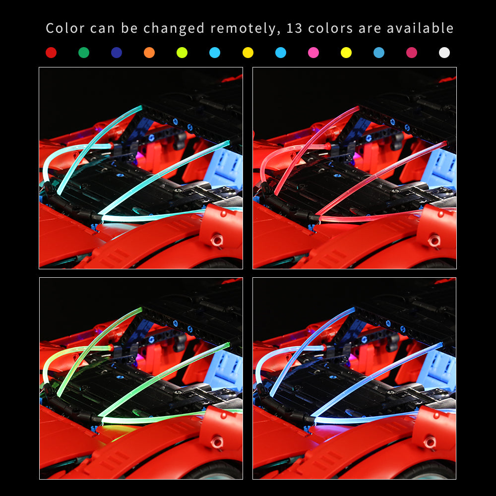 BrickBling Light Kit for LEGO Technic Ferrari Daytona SP3 42143 Upgraded RGB Remote Control Version