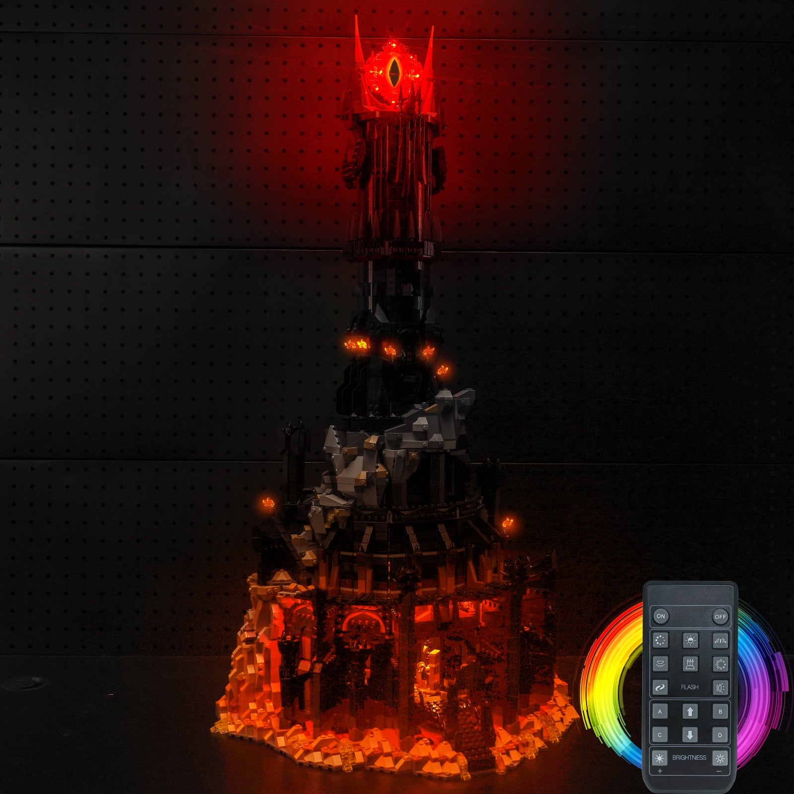 BrickBling Light Kit for LEGO Icons The Lord of the Rings: Barad-dûr 10333 Remote Control Version