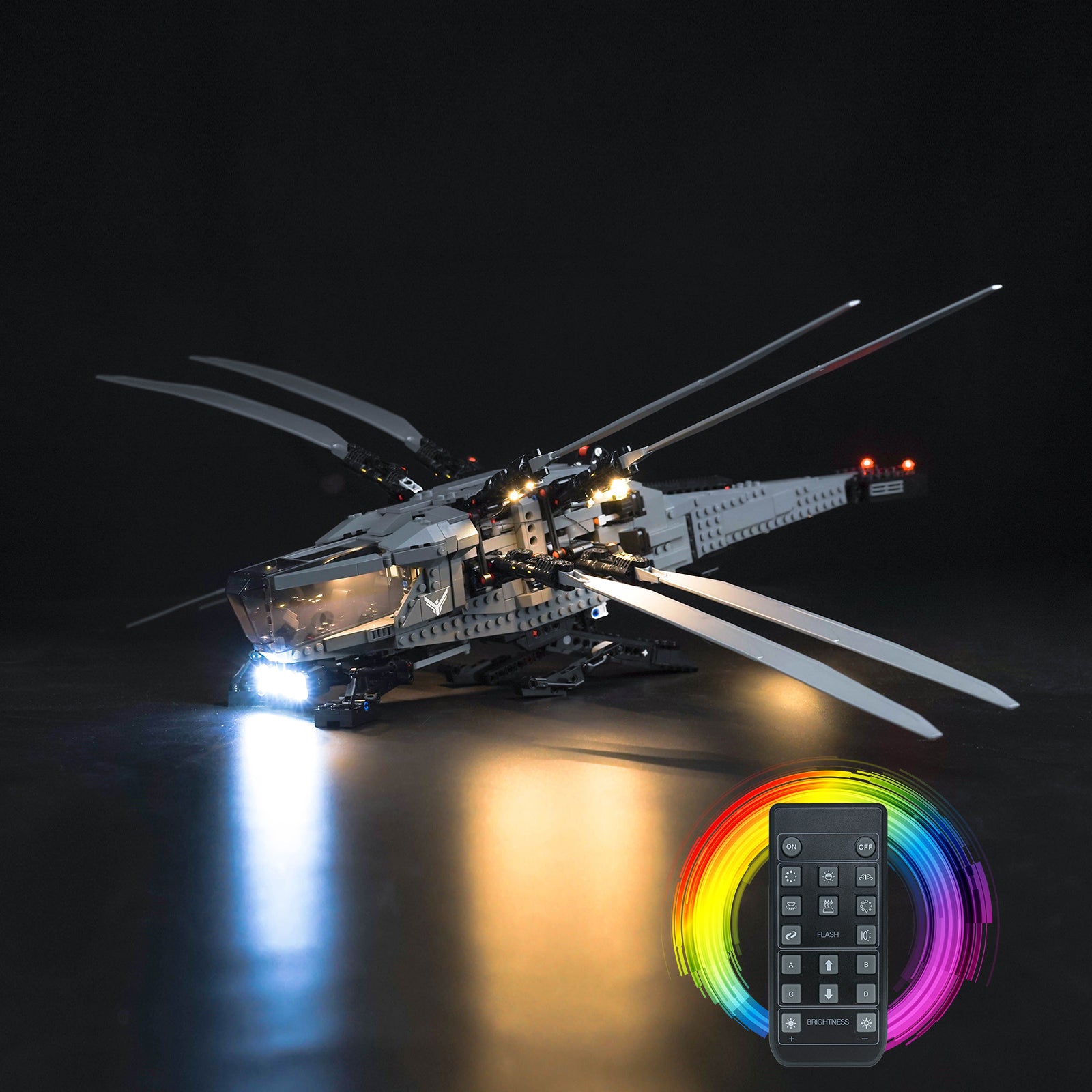 BrickBling Light Kit for LEGO Icons Dune Atreides Royal Ornithopter 10327 Remote Control Version