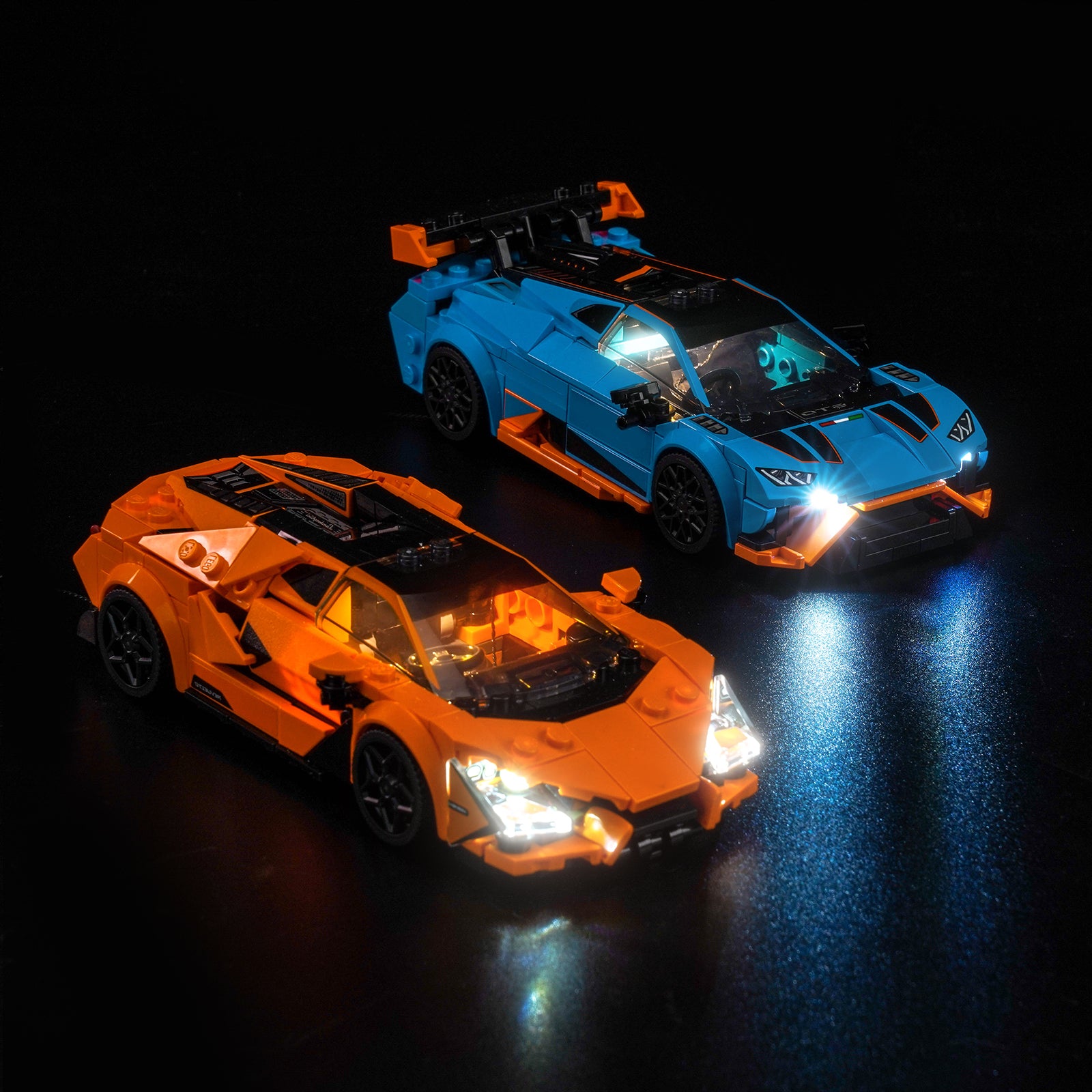 BrickBling Lichtset für LEGO Speed Champions Lamborghini Revuelto & Huracán STO 77238