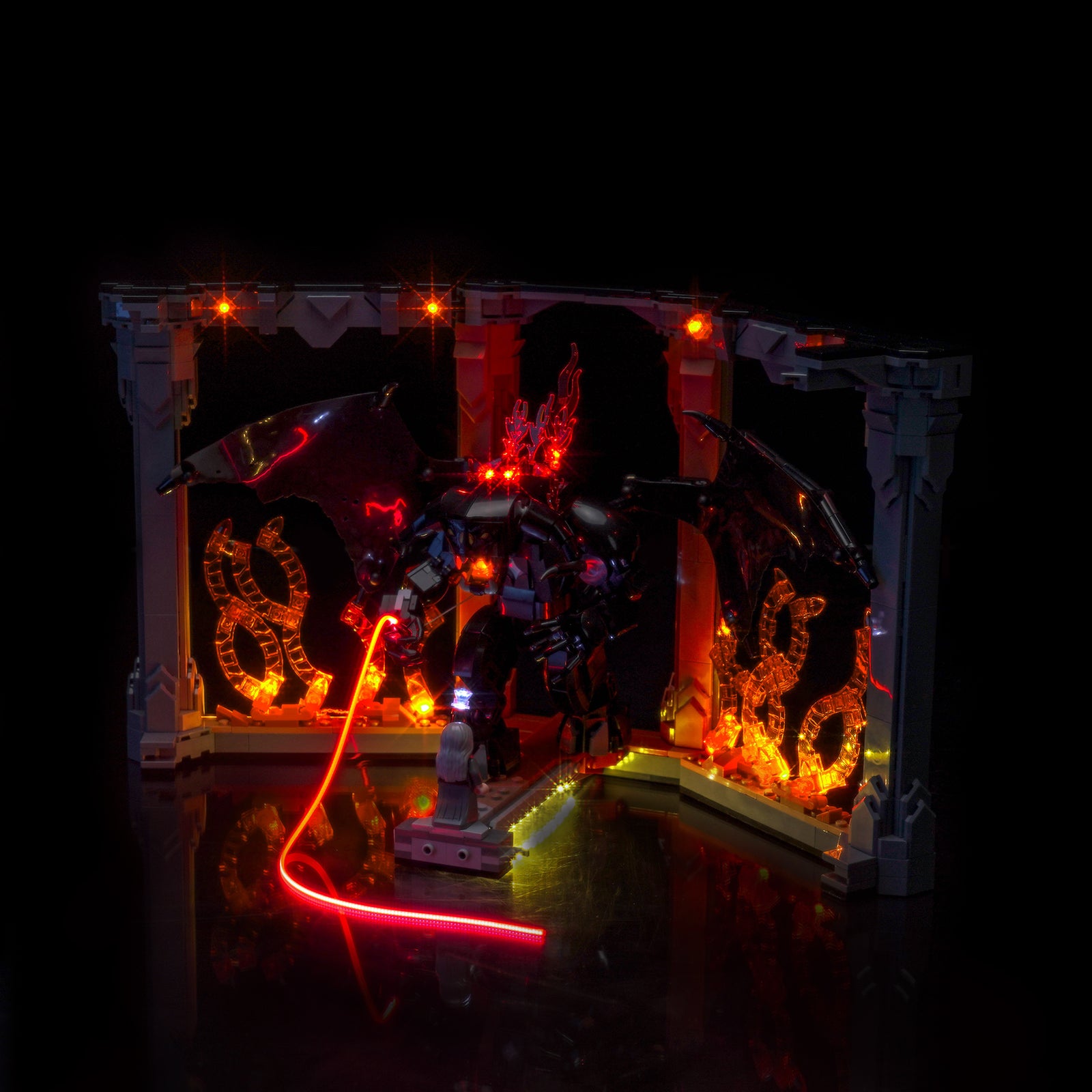 Kit d'éclairage BrickBling pour LEGO Le Seigneur des Anneaux : Balrog™ Book Nook 10367