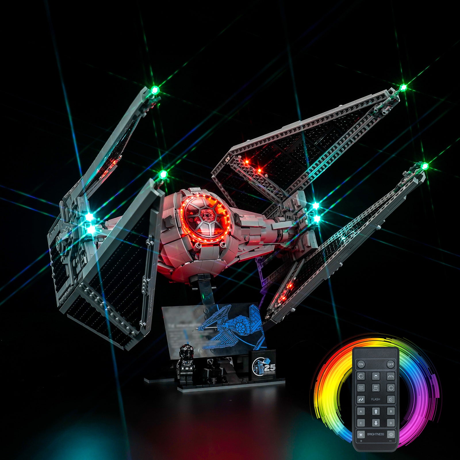 BrickBling Light Kit for LEGO Star Wars TIE Interceptor™ 75382 Remote Control Version