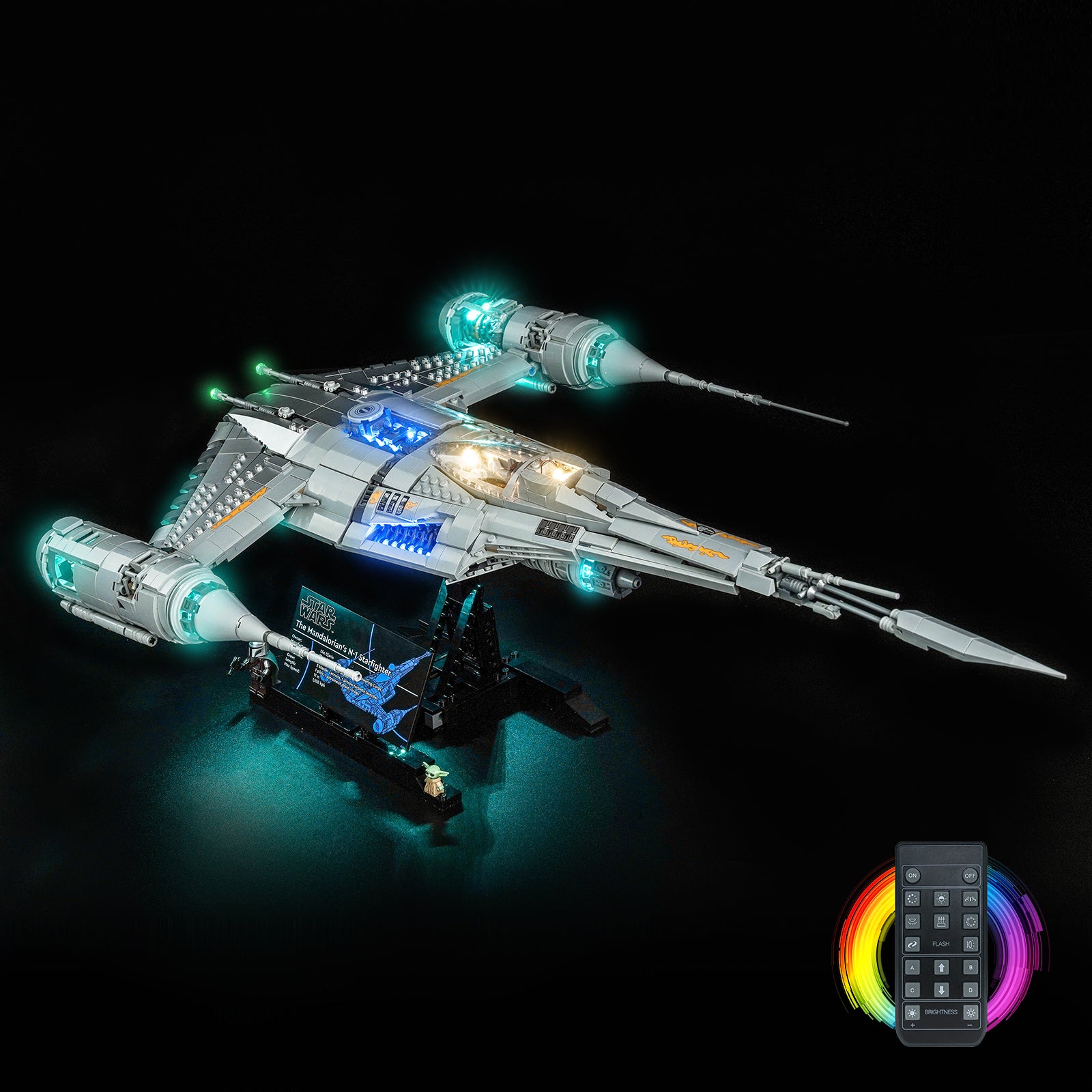 BrickBling Light Kit for LEGO Star Wars The Mandalorian's N-1 Starfighter™ 75442