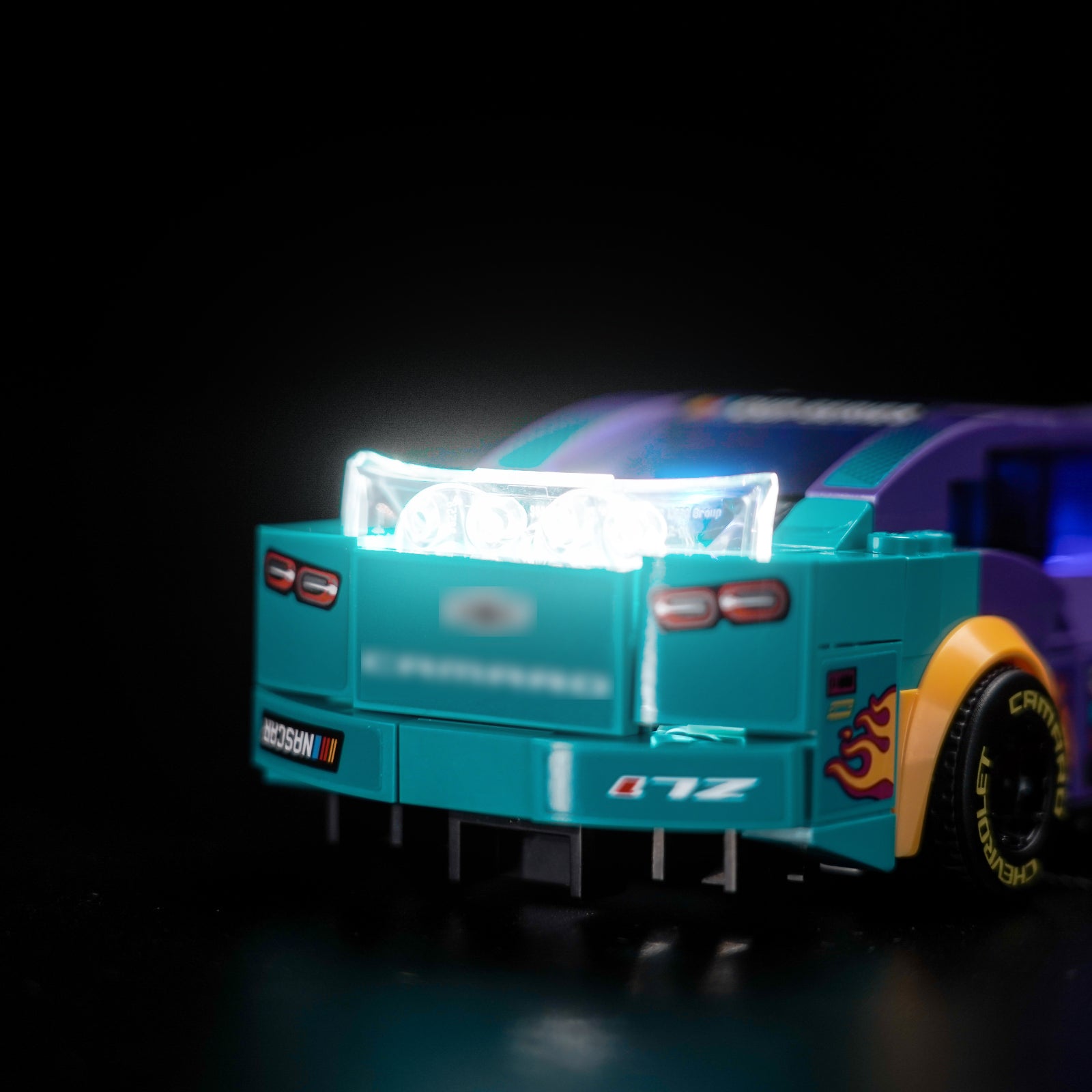 BrickBling's LEGO Speed Champions NASCAR® Next-Generation Chevrolet Camaro ZL1 76935 Lighting Kit turns your building experience into a dazzling feast, enhancing the sleek lines and dynamic features of the next-generation Chevrolet Camaro ZL1. This NASCAR toy model car features realistic features, including a rear spoiler, front grille, hood, headlights and wheels, as well as authentic Camaro, Cup Series and NASCAR logos, all of which highlight exquisite craftsmanship and forward-looking aesthetics. Our