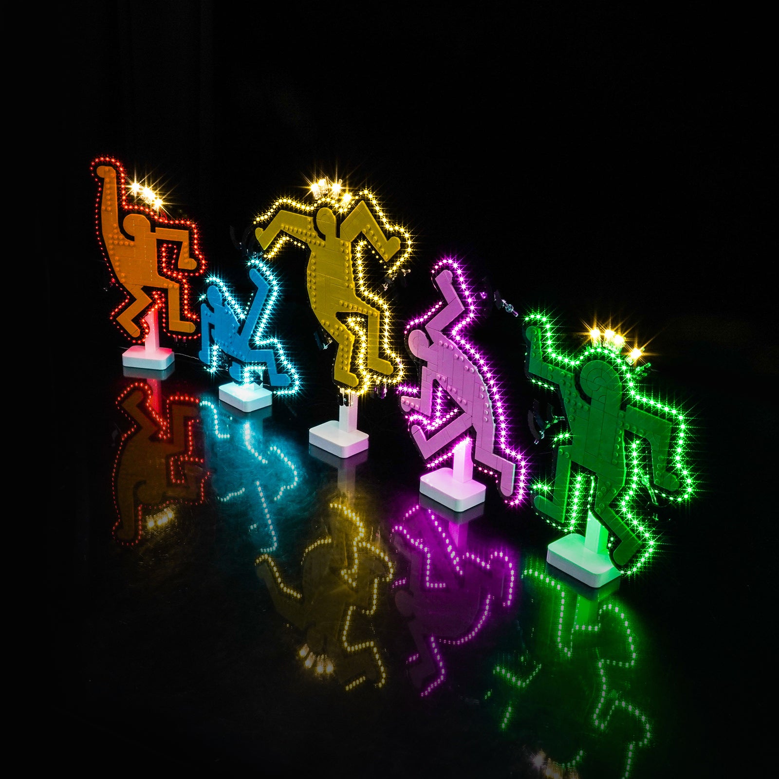 BrickBling Lichtset für LEGO Art Keith Haring – Tanzende Figuren 31216