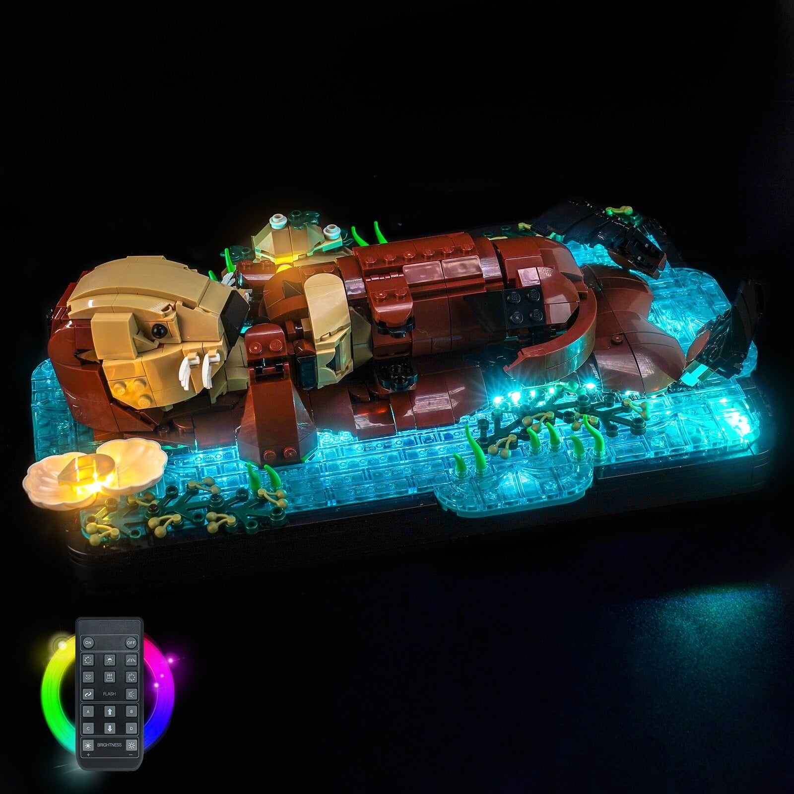 BrickBling Light Kit for Ideas Floating Sea Otters 21366 Remote Control Version