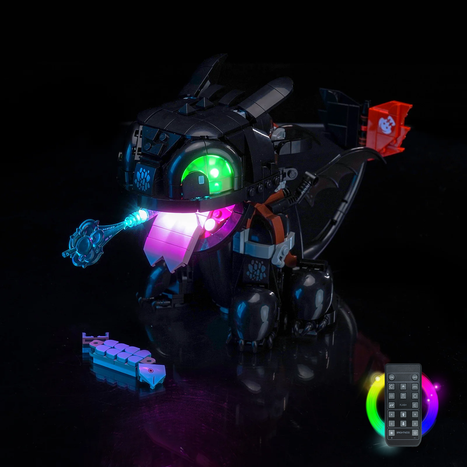BrickBling Light Kit for LEGO Icons How to Train Your Dragon: Toothless 10375 Remote Control Version