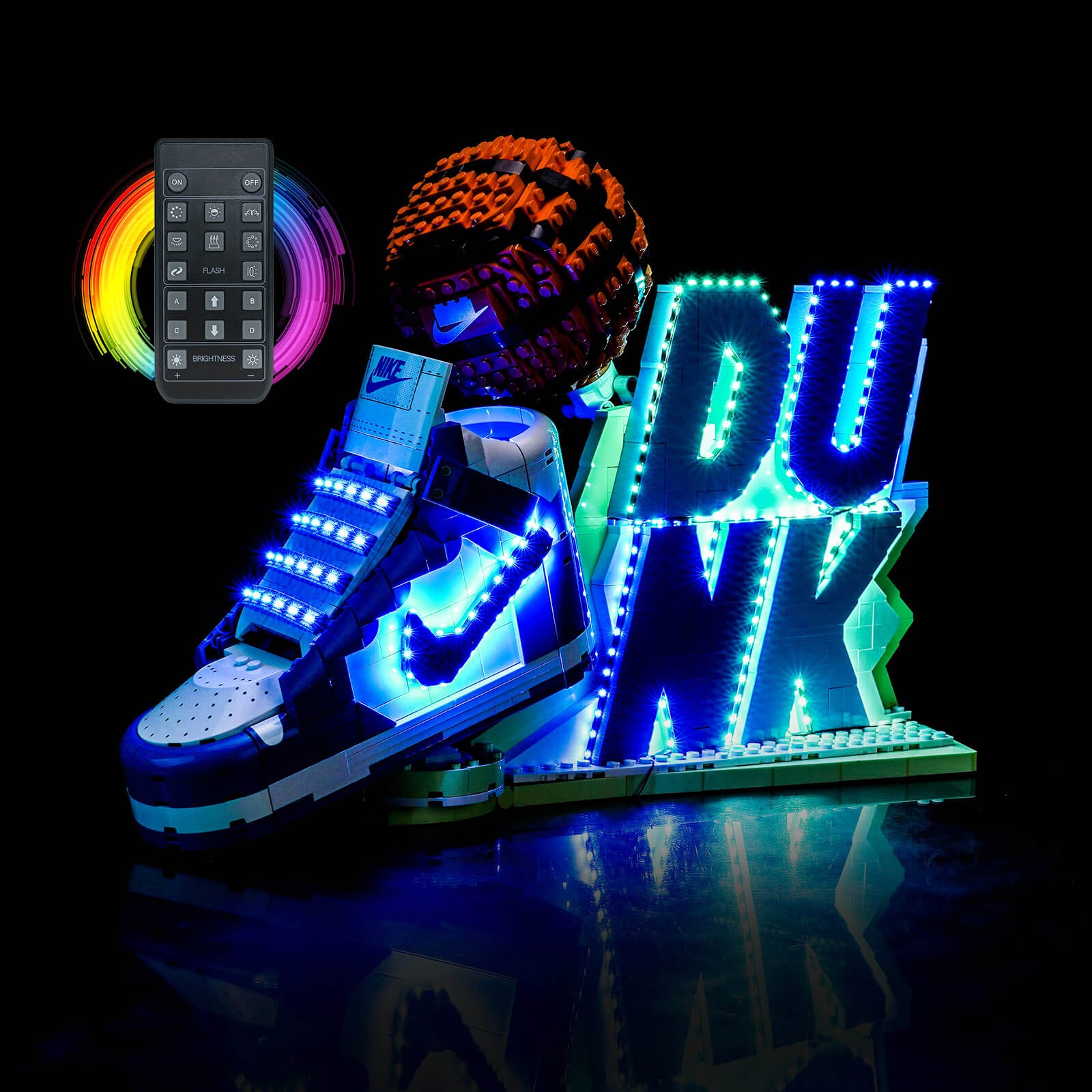 BrickBling Light Kit for LEGO Nike Dunk x LEGO Set 43008 Remote Control Version