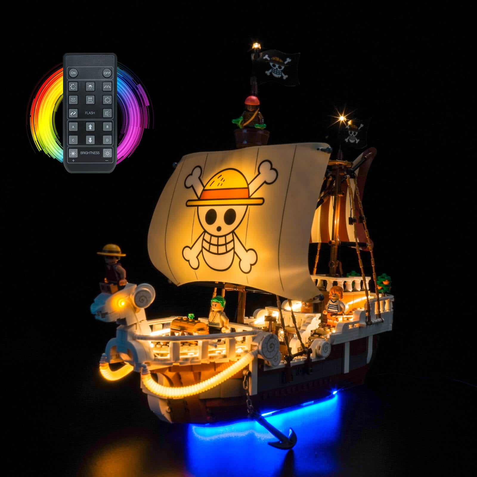 BrickBling Light Kit for LEGO One Piece The Going Merry Pirate Ship 75639 Remote Control Version