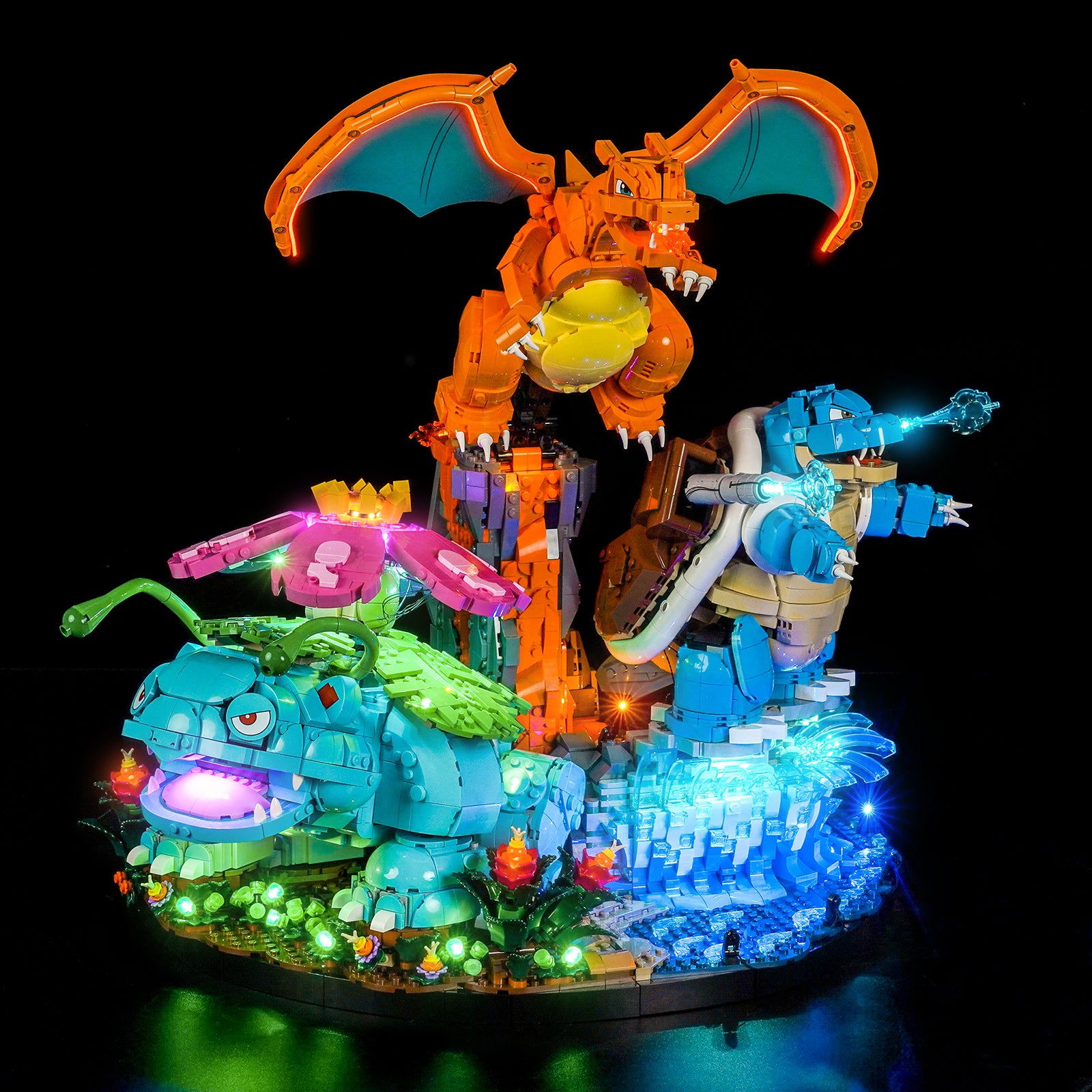 BrickBling Light Kit for LEGO Pokémon Venusaur, Charizard and Blastoise 72153 Classic Version