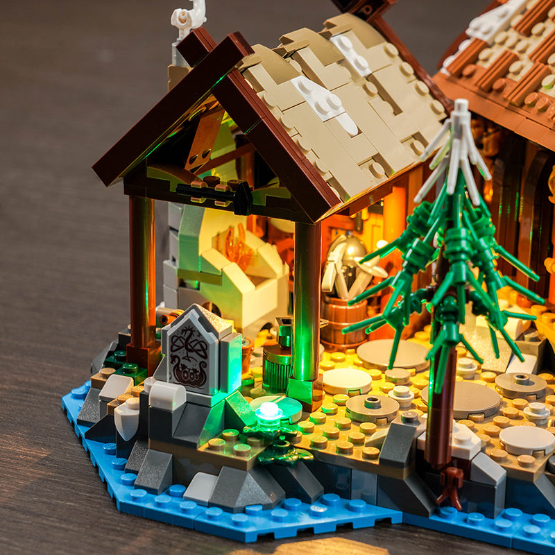 BrickBling Lichtset für LEGO Wikingerdorf 21343