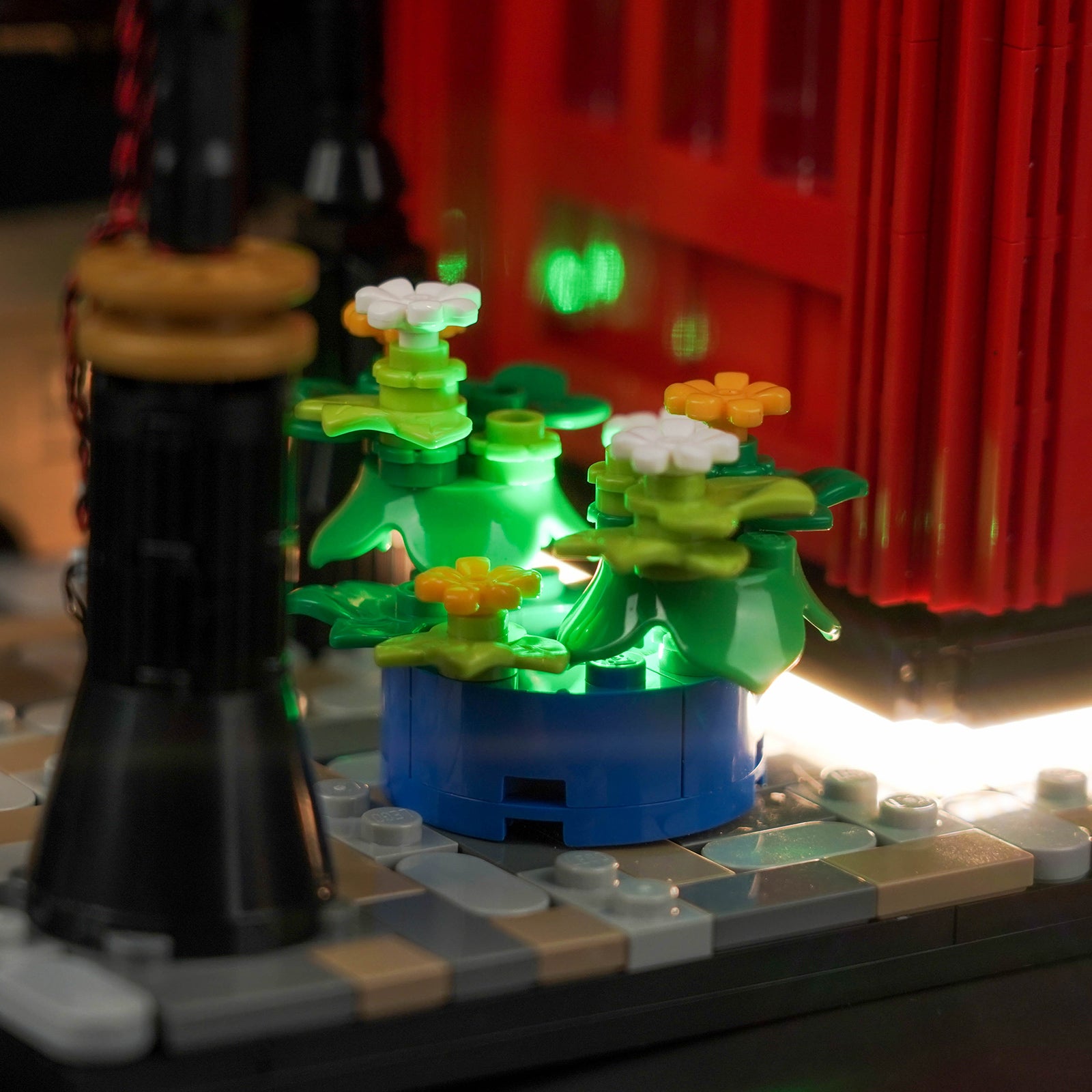 Detail of BrickBling LED Light Kit for LEGO Ideas Red London Telephone Box 21347