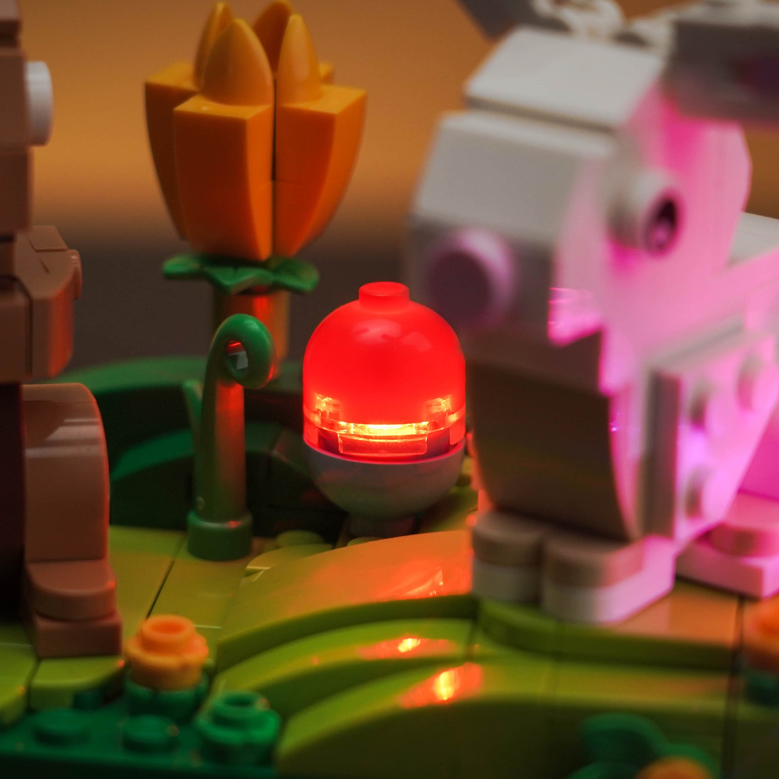Detailed Display of BrickBling Light Kit for LEGO Easter Rabbits Display 40523