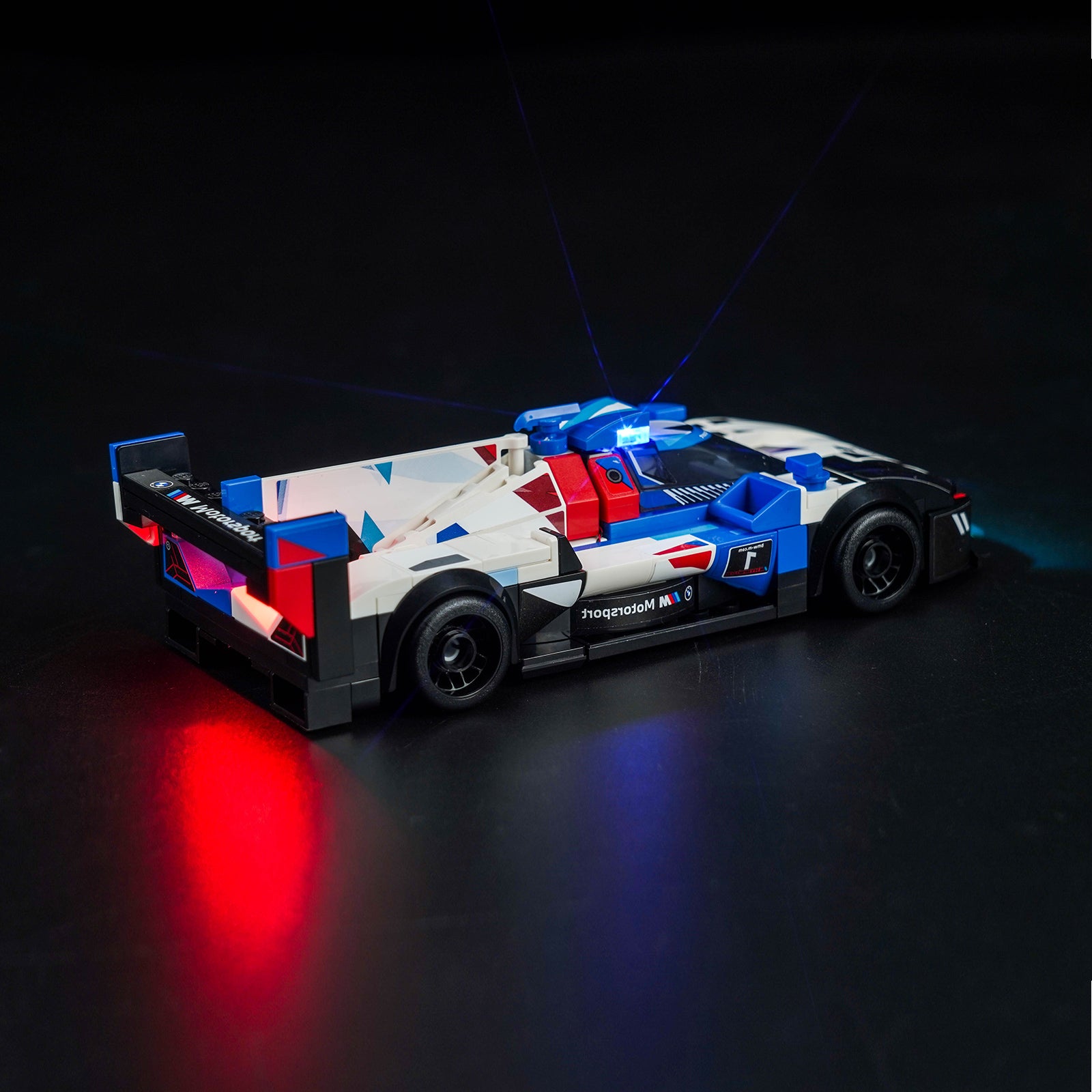 Kit d'éclairage BrickBling pour voitures de course LEGO Speed Champions BMW M4 GT3 et BMW M Hybrid V8 76922