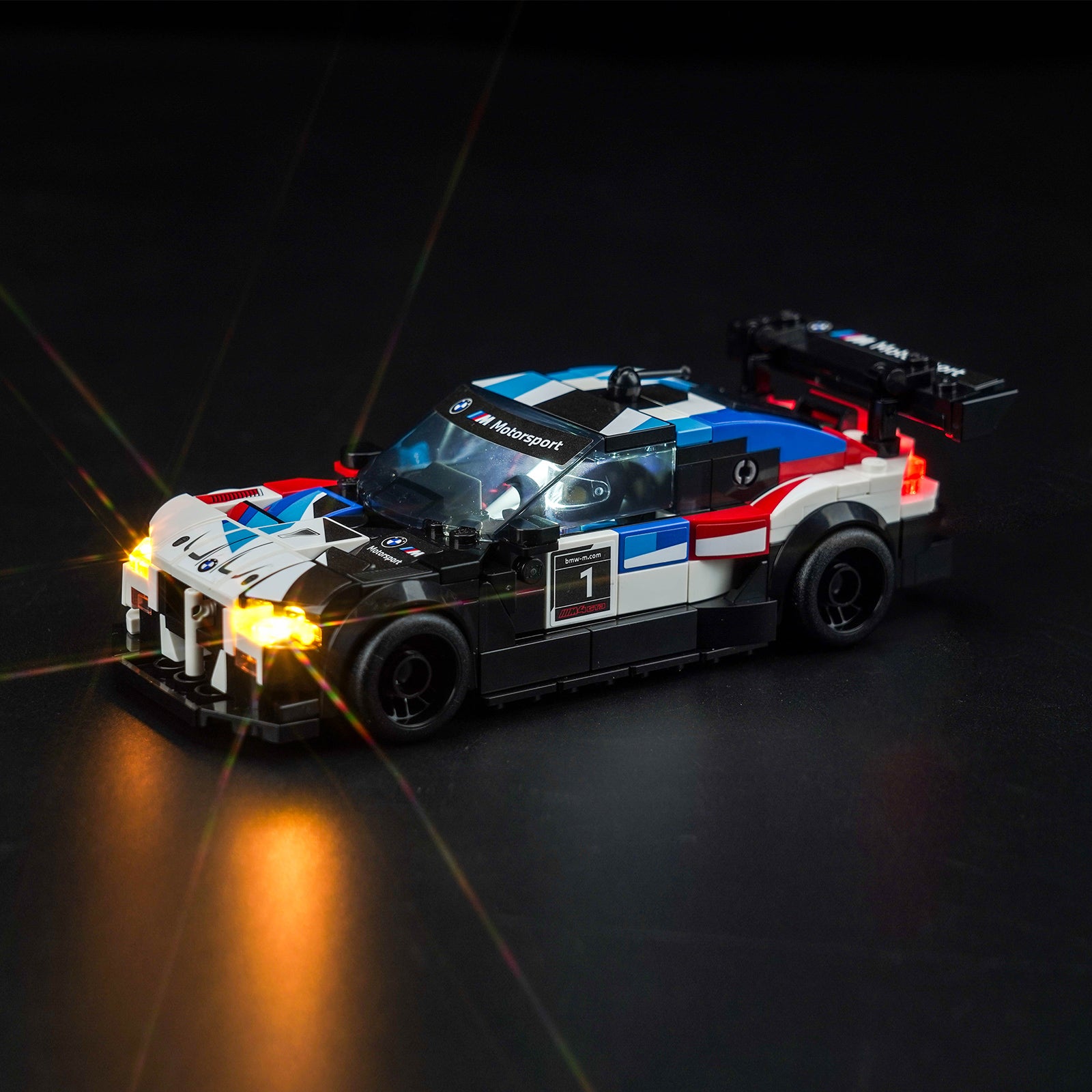 Kit d'éclairage BrickBling pour voitures de course LEGO Speed Champions BMW M4 GT3 et BMW M Hybrid V8 76922