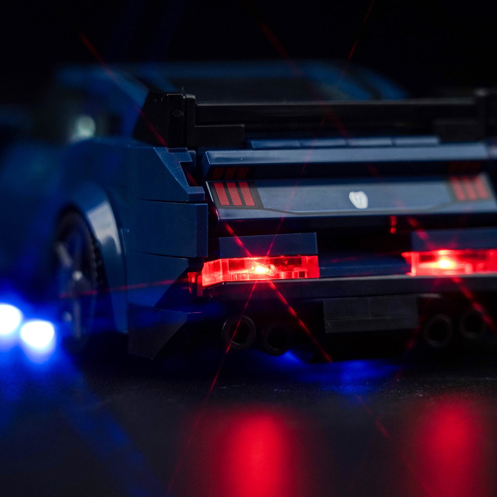 Partial Detail Display of BrickBling Light Kit for LEGO Speed Champions Ford Mustang Dark Horse Sports Car 76920