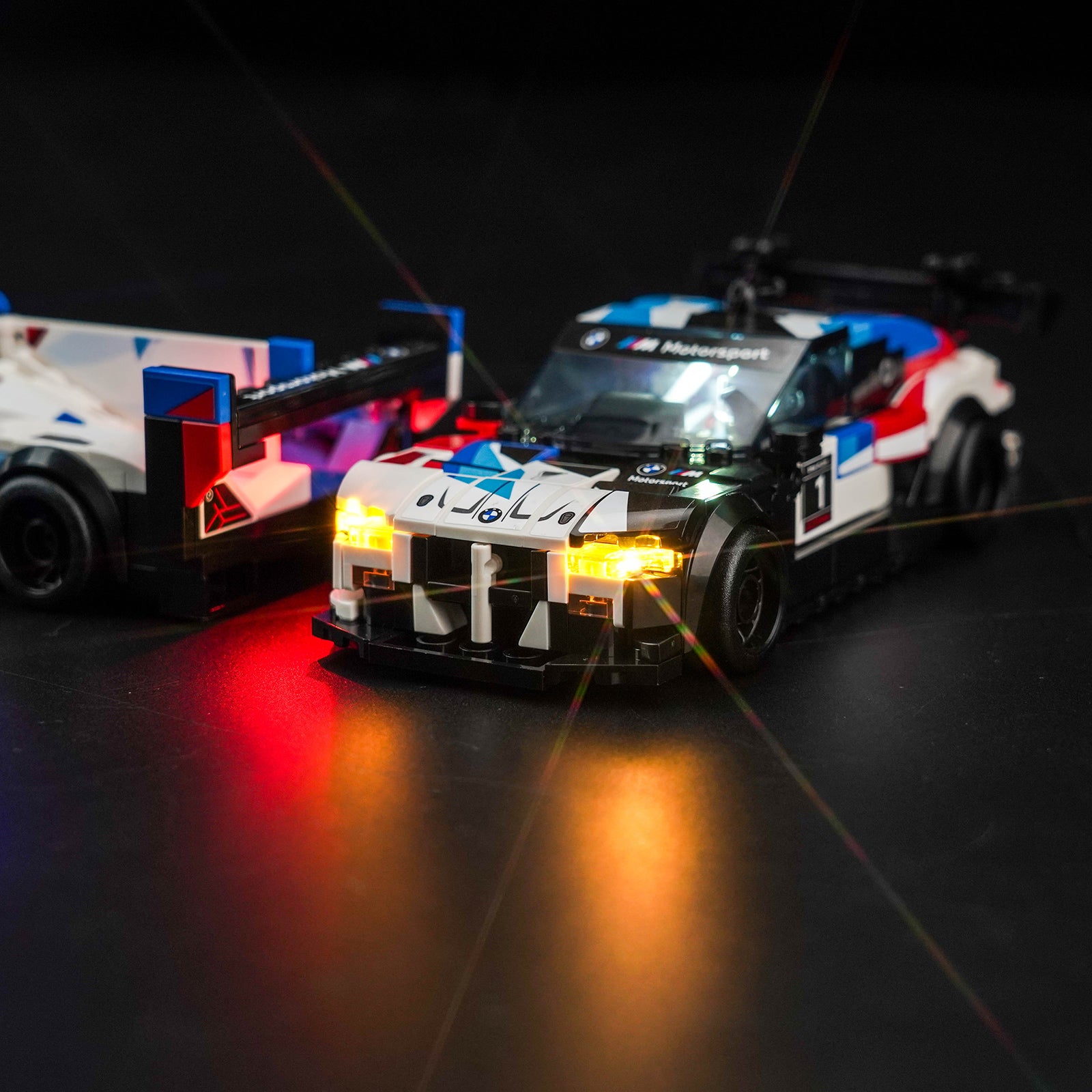 Kit d'éclairage BrickBling pour voitures de course LEGO Speed Champions BMW M4 GT3 et BMW M Hybrid V8 76922