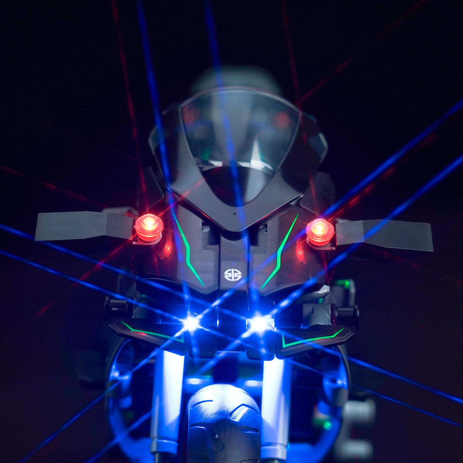 Lighting Details Shown of BrickBling Light Kit for LEGO Kawasaki Ninja H2R Motorcycle 42170
