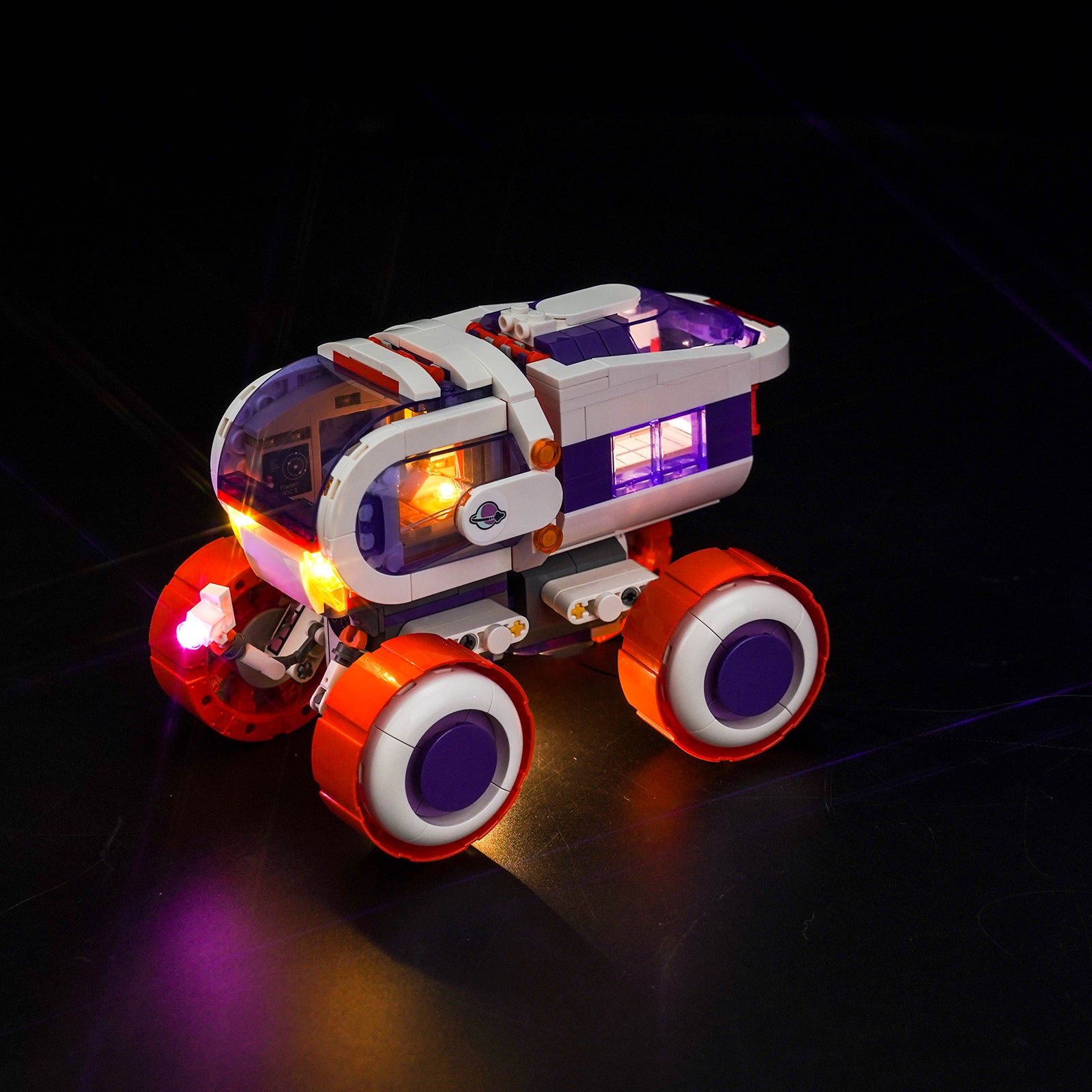 Lighting Effect Details Shown of BrickBling Light Kit for LEGO Space Research Rover 42602