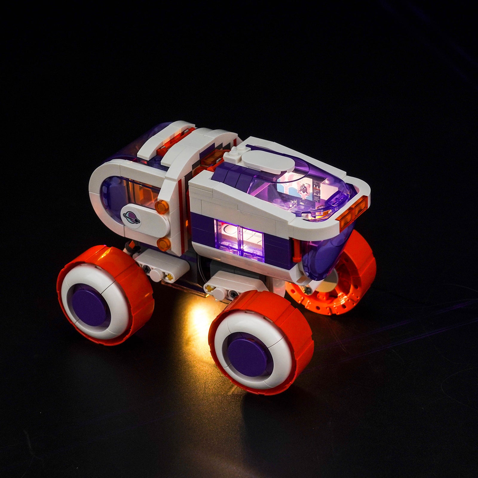 Lighting Effect Details Shown of BrickBling Light Kit for LEGO Space Research Rover 42602
